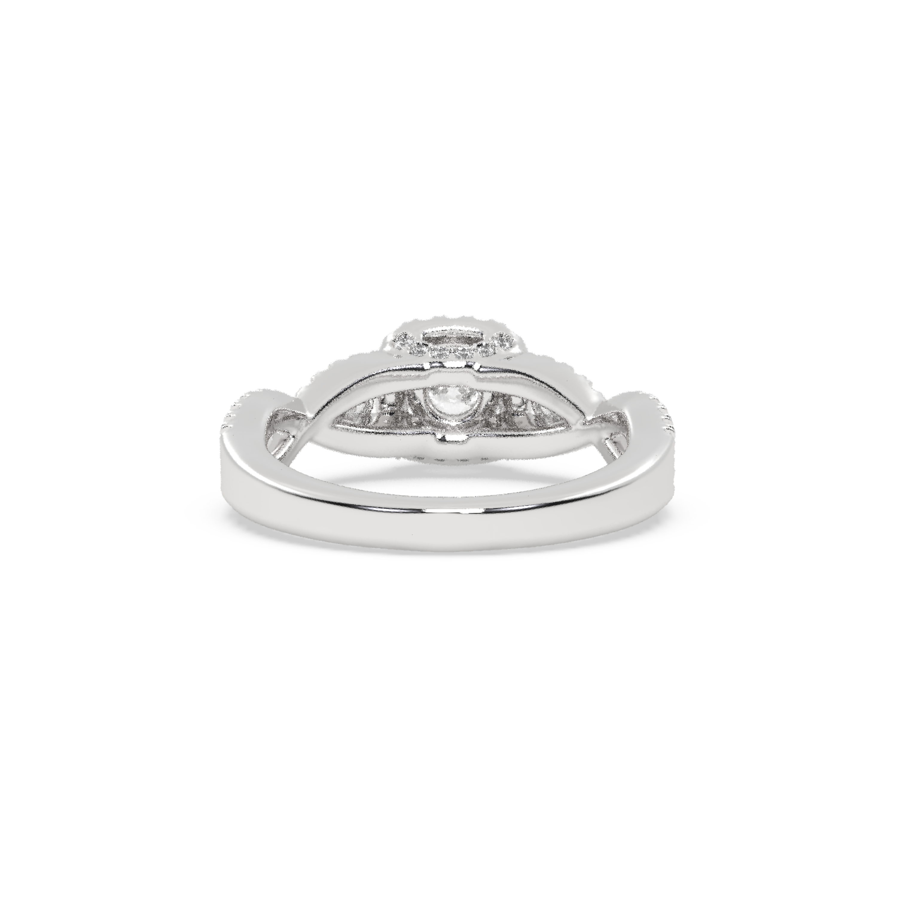 White Gold Studded 1.158 Carat Lab Grown Diamond Ring-F Color VS1 Clarity.