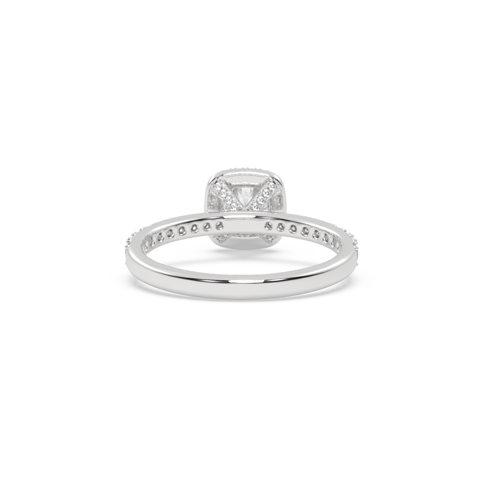 White Gold Studded 0.996 Carat Lab Grown Diamond Ring-E Color VVS2 Clarity.