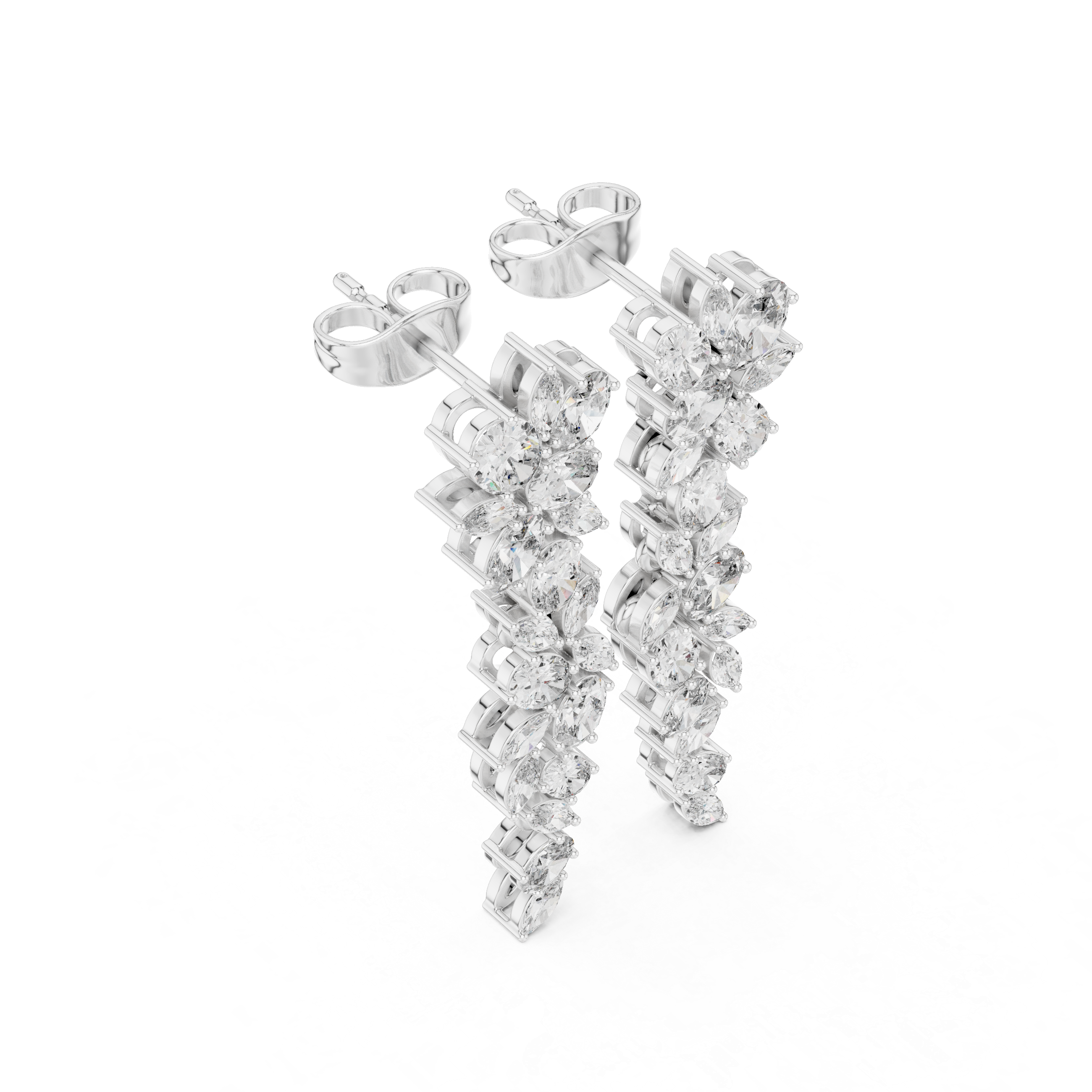 2.24ct Natural Diamond Dangle Earrings – Dual Shape Marquise & Oval GH/SI