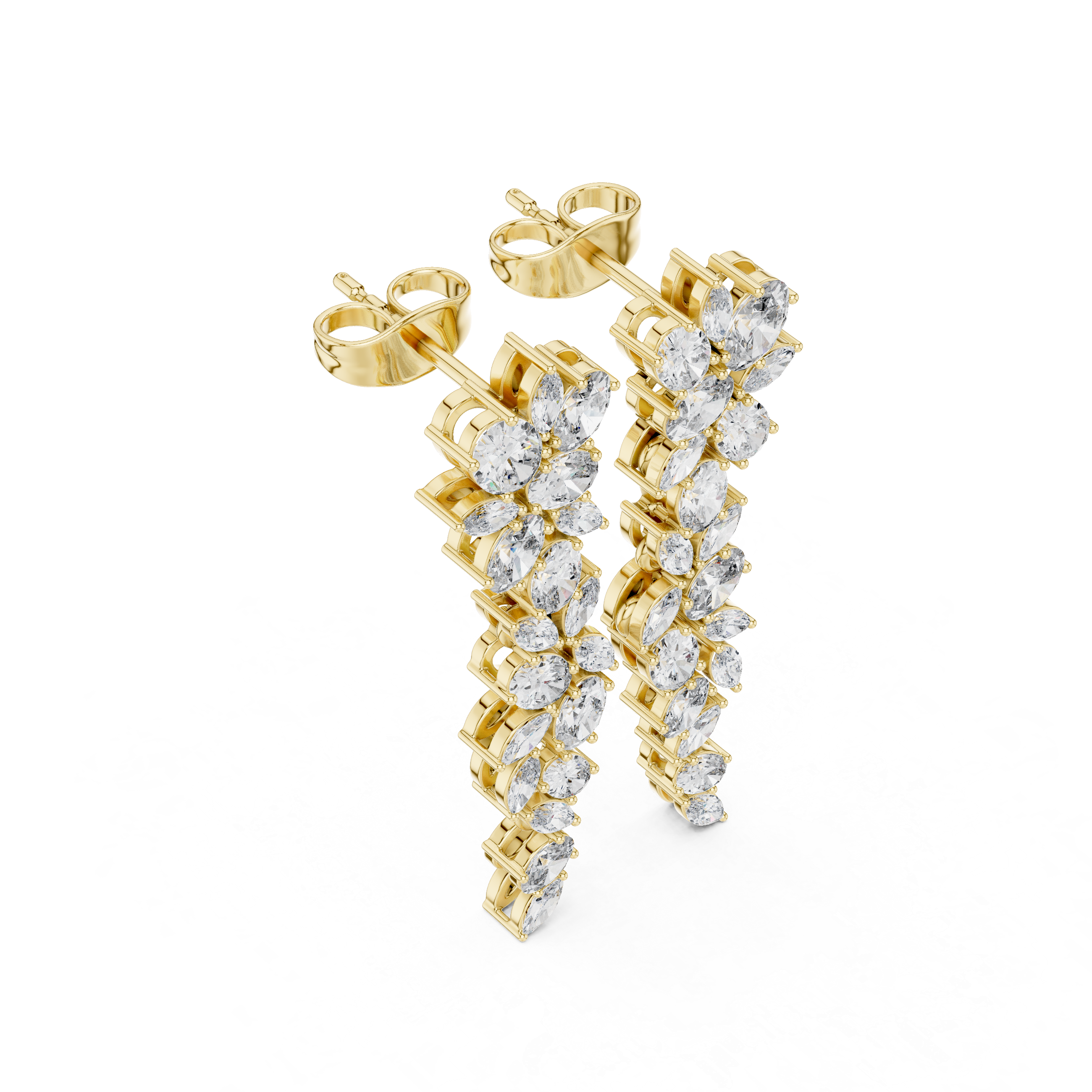 2.24ct Natural Diamond Dangle Earrings – Dual Shape Marquise & Oval GH/SI