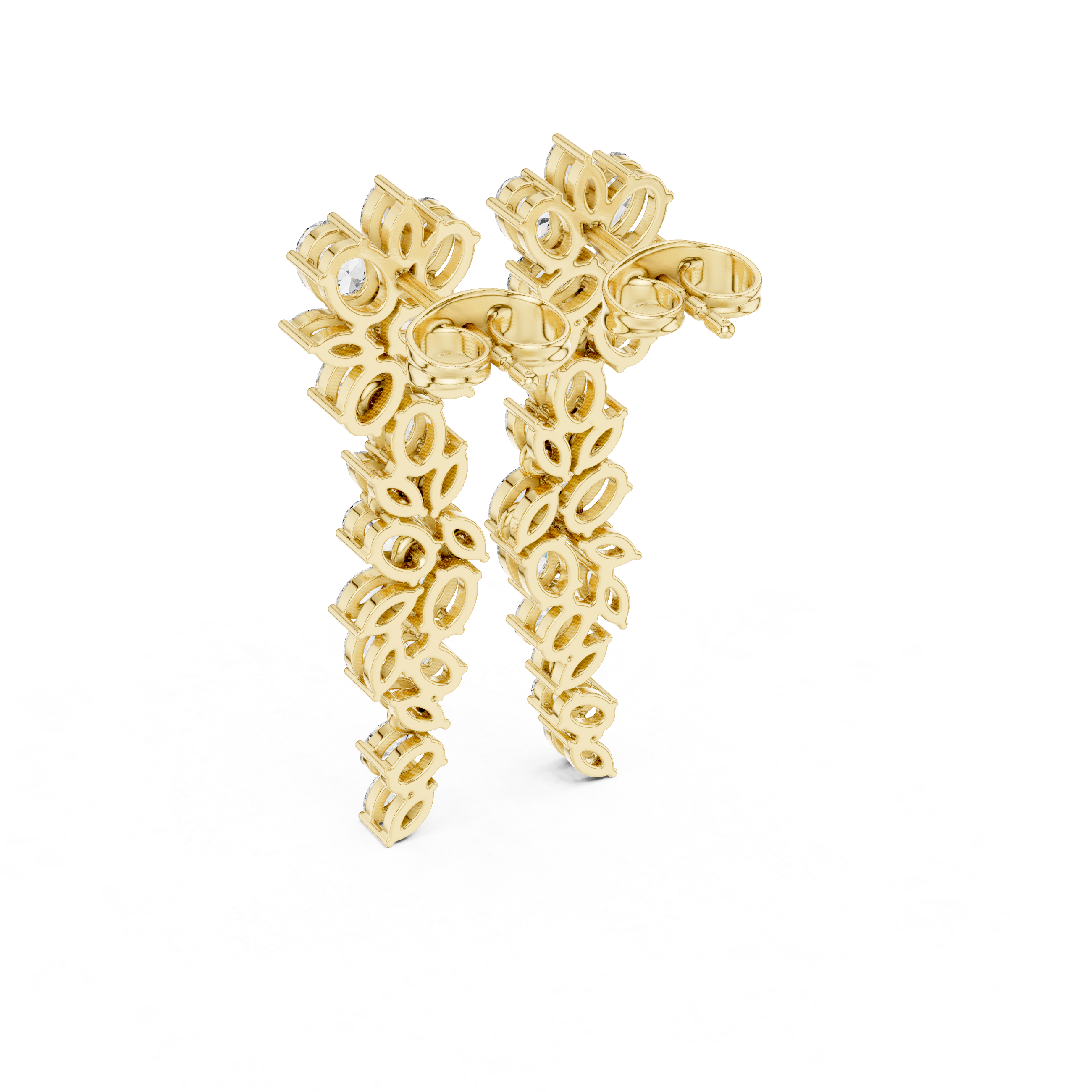 2.24ct Natural Diamond Dangle Earrings – Dual Shape Marquise & Oval GH/SI