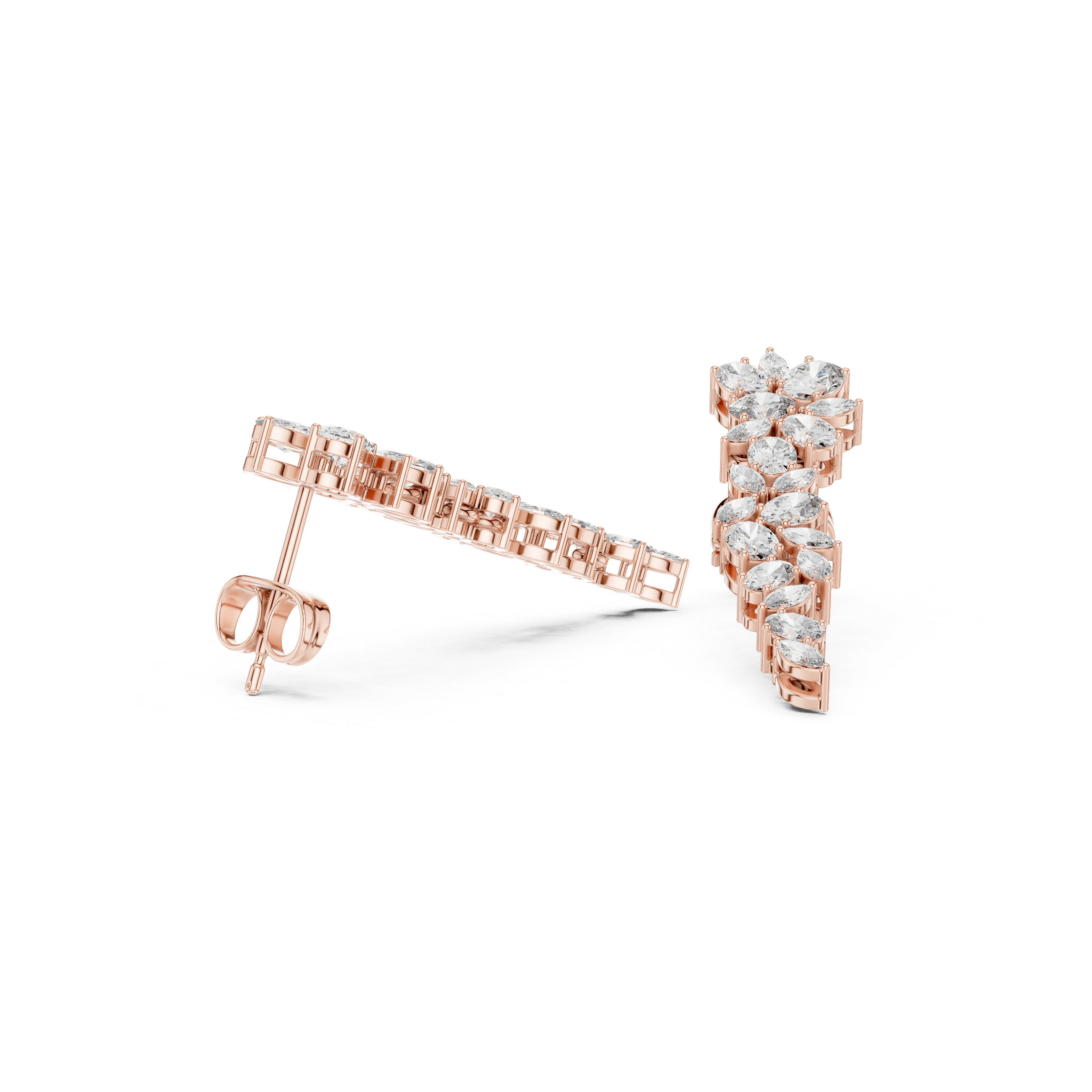 2.24ct Natural Diamond Dangle Earrings – Dual Shape Marquise & Oval GH/SI