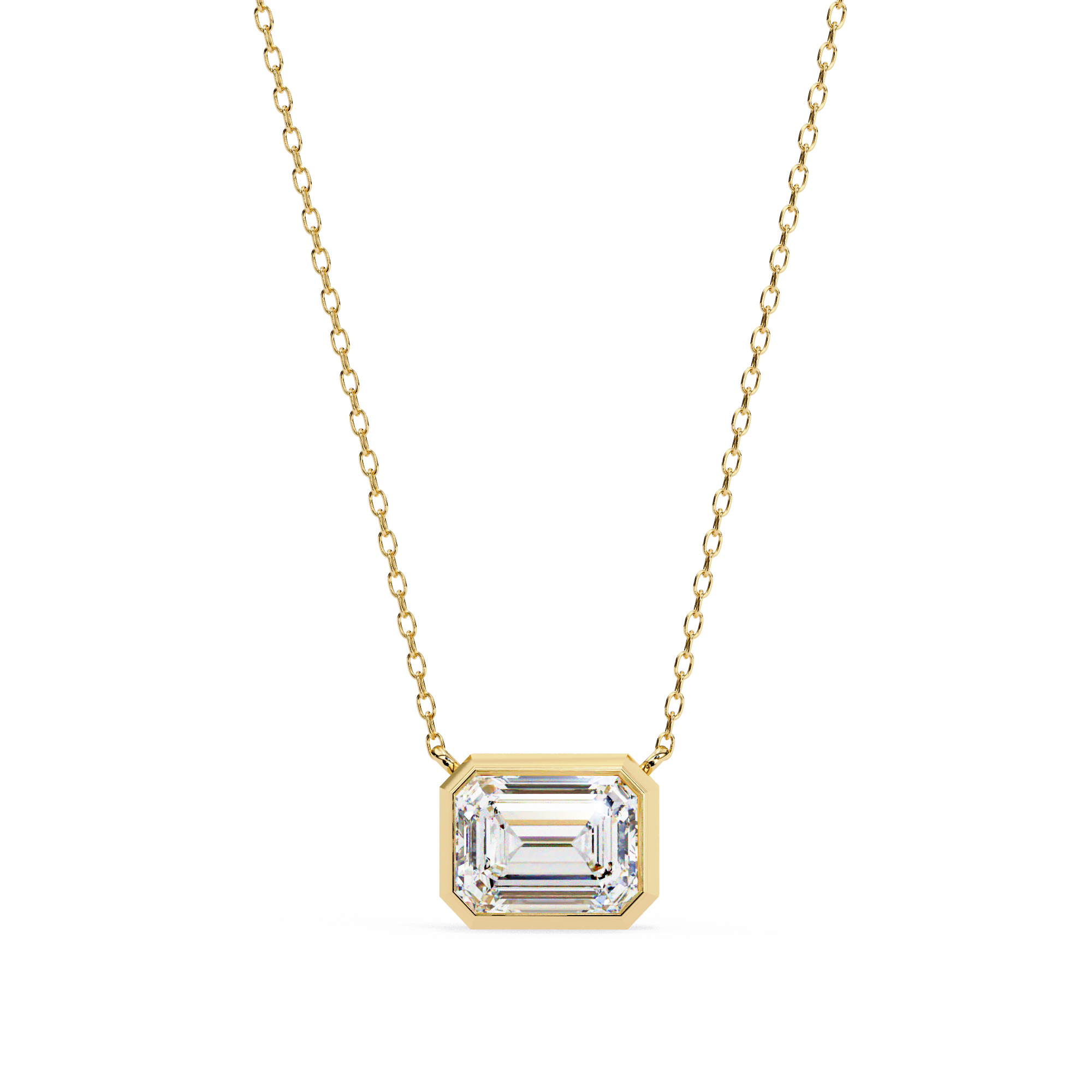 Solitairekart 0.78CT Natural Diamond Emerald Cut Pendant H Color VS1 Clarity