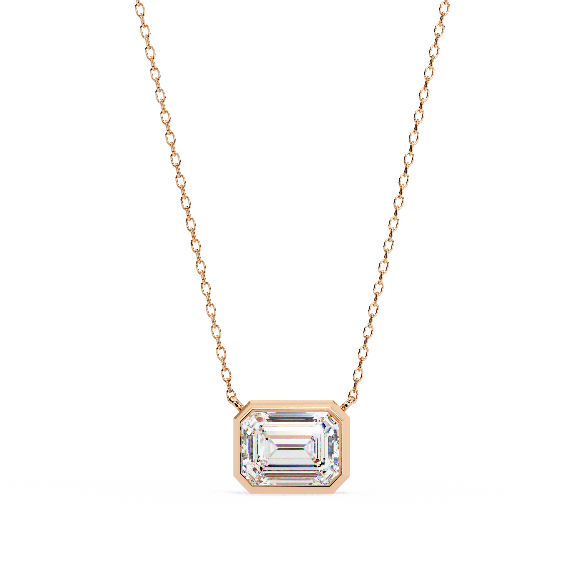 Solitairekart 0.78CT Natural Diamond Emerald Cut Pendant H Color VS1 Clarity