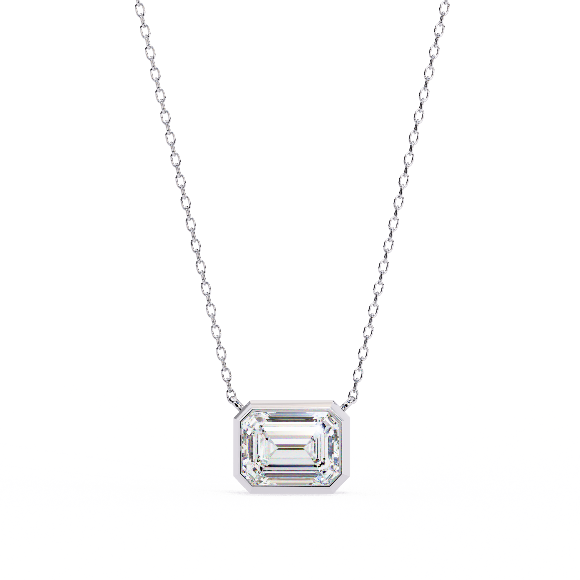 1.90 Carat Emerald Cut Lab-Grown Diamond Pendant Necklace – E Color VS1 Clarity