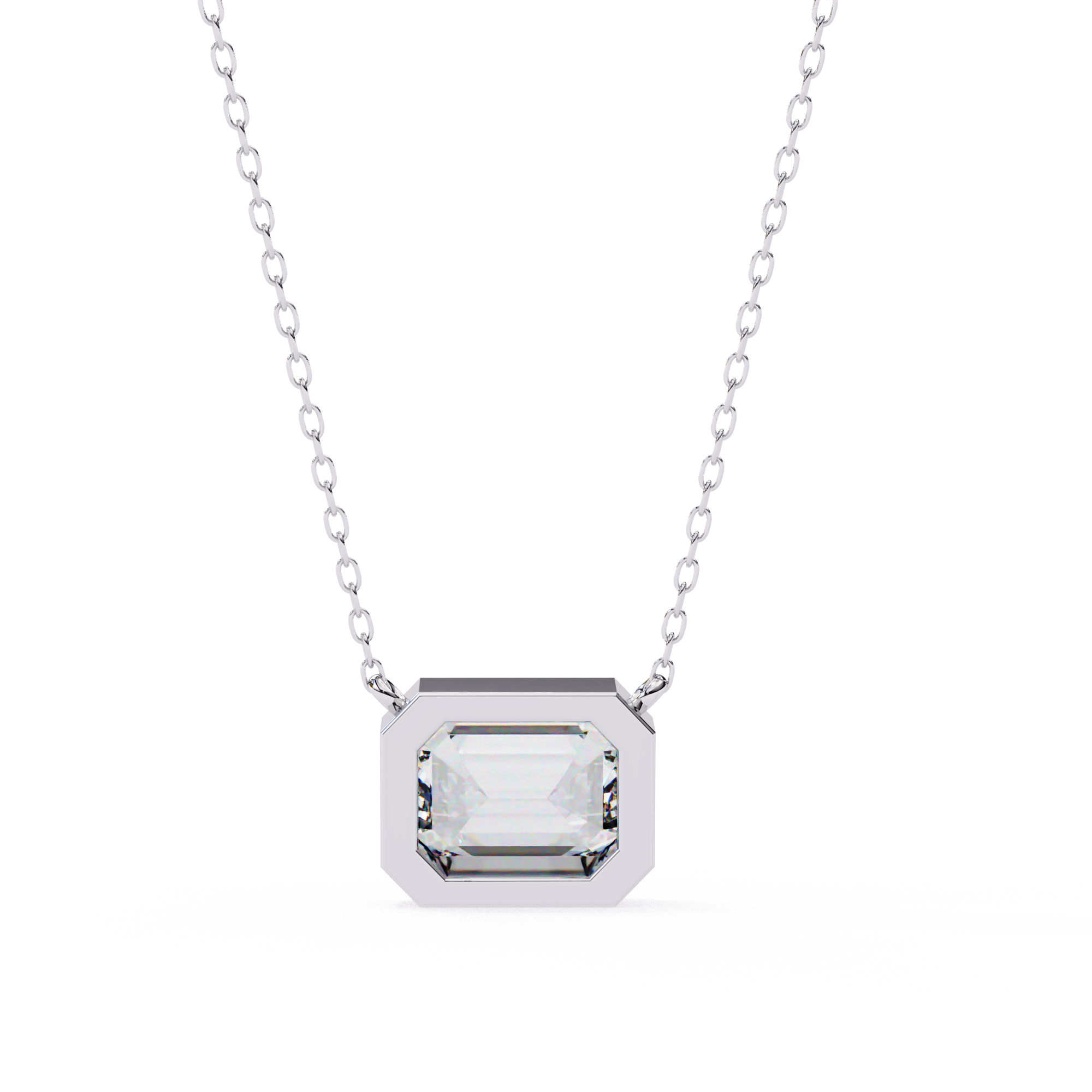 1.90 Carat Emerald Cut Lab-Grown Diamond Pendant Necklace – E Color VS1 Clarity