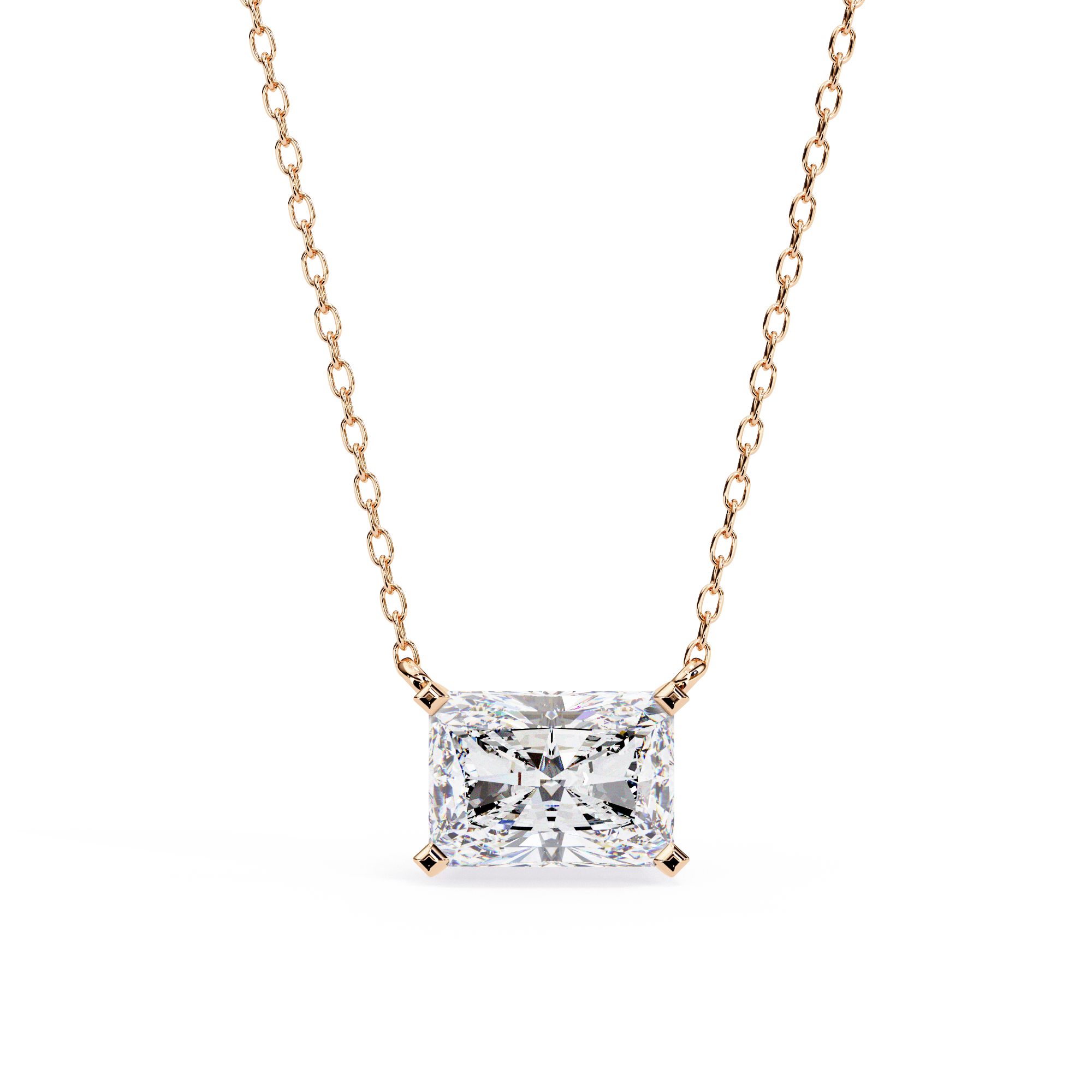 Solitairekart 1.95ct Horizontal Radiant-Cut Natural Diamond Solitaire Pendant-H Color, VS1 Clarity