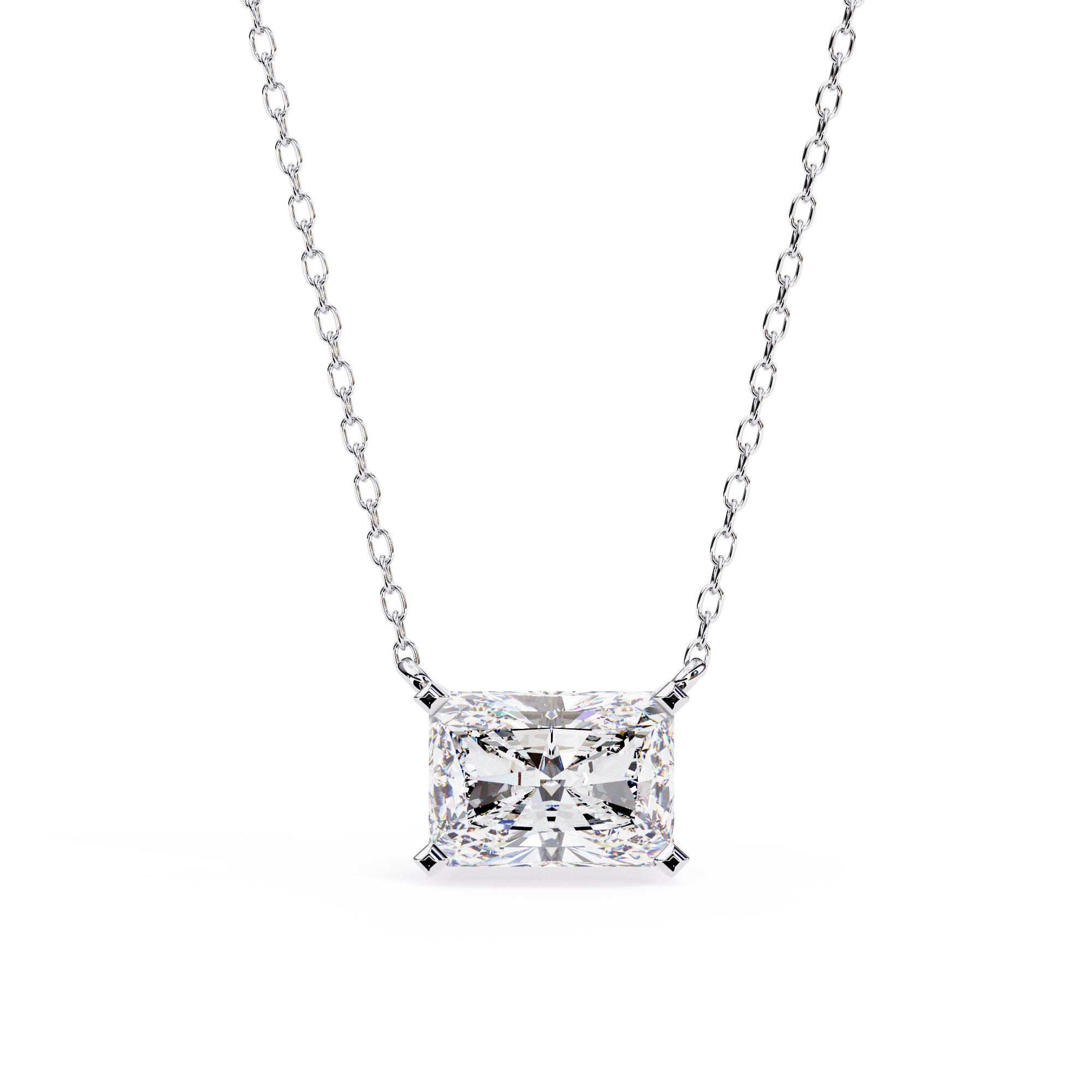 1.95 Carat Radiant Shape Lab-Grown Diamond Pendant Necklace – F Color VS1 Clarity