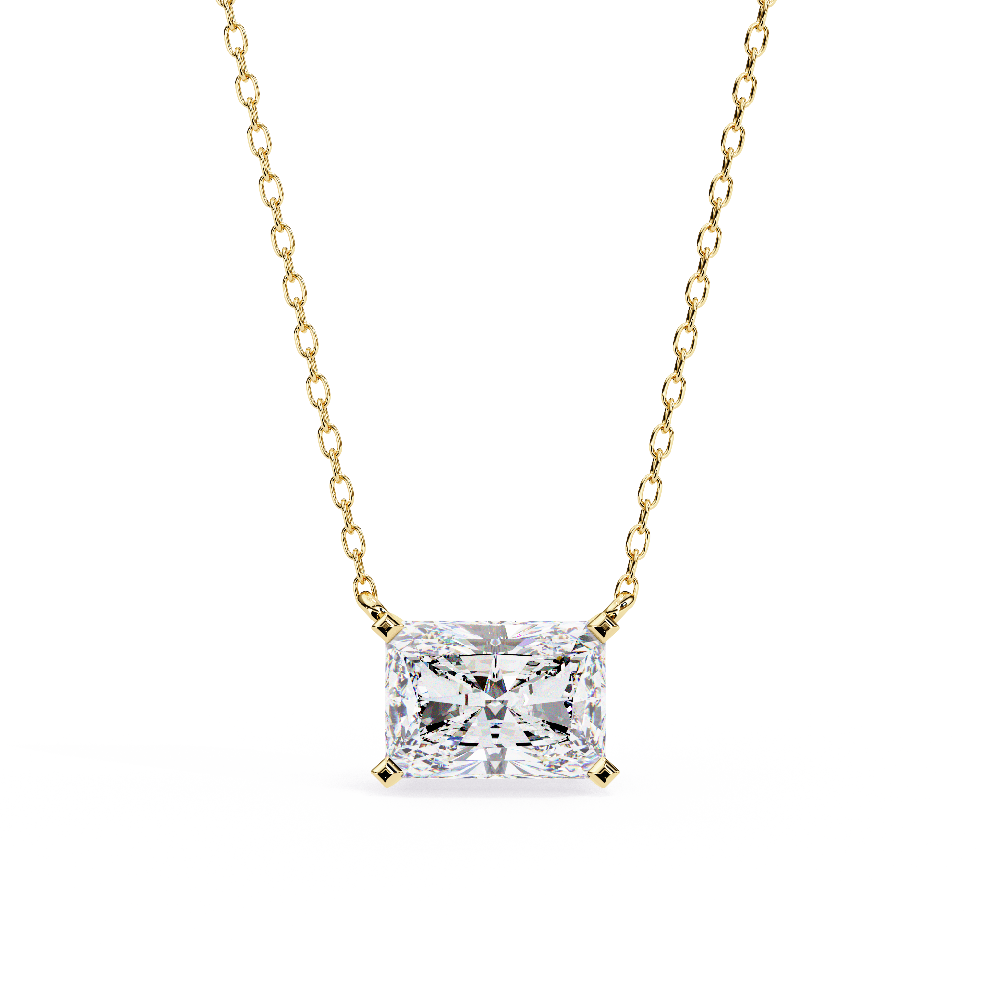 Solitairekart 1.95ct Horizontal Radiant-Cut Natural Diamond Solitaire Pendant-H Color, VS1 Clarity
