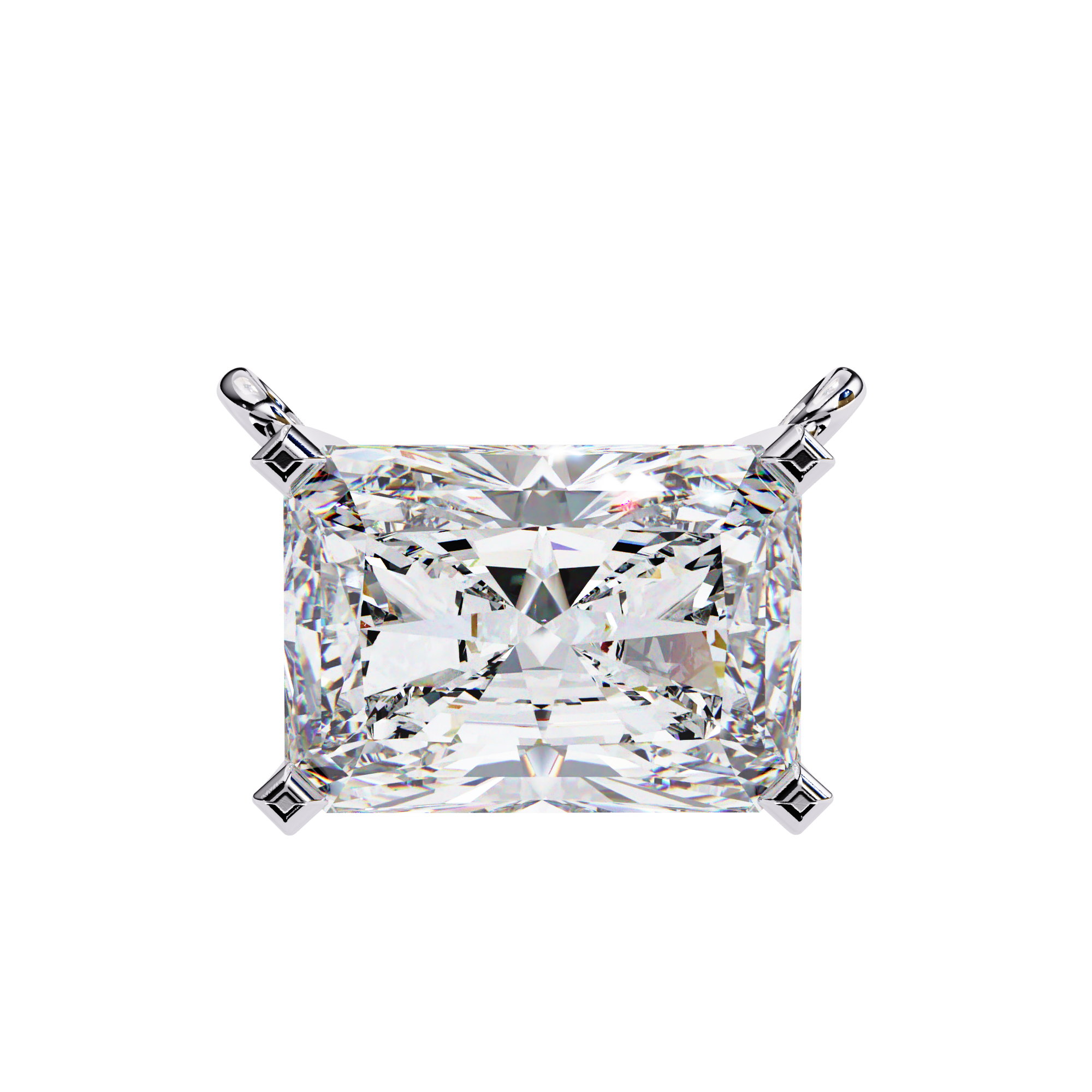 Solitairekart 1.95ct Horizontal Radiant-Cut Natural Diamond Solitaire Pendant-H Color, VS1 Clarity
