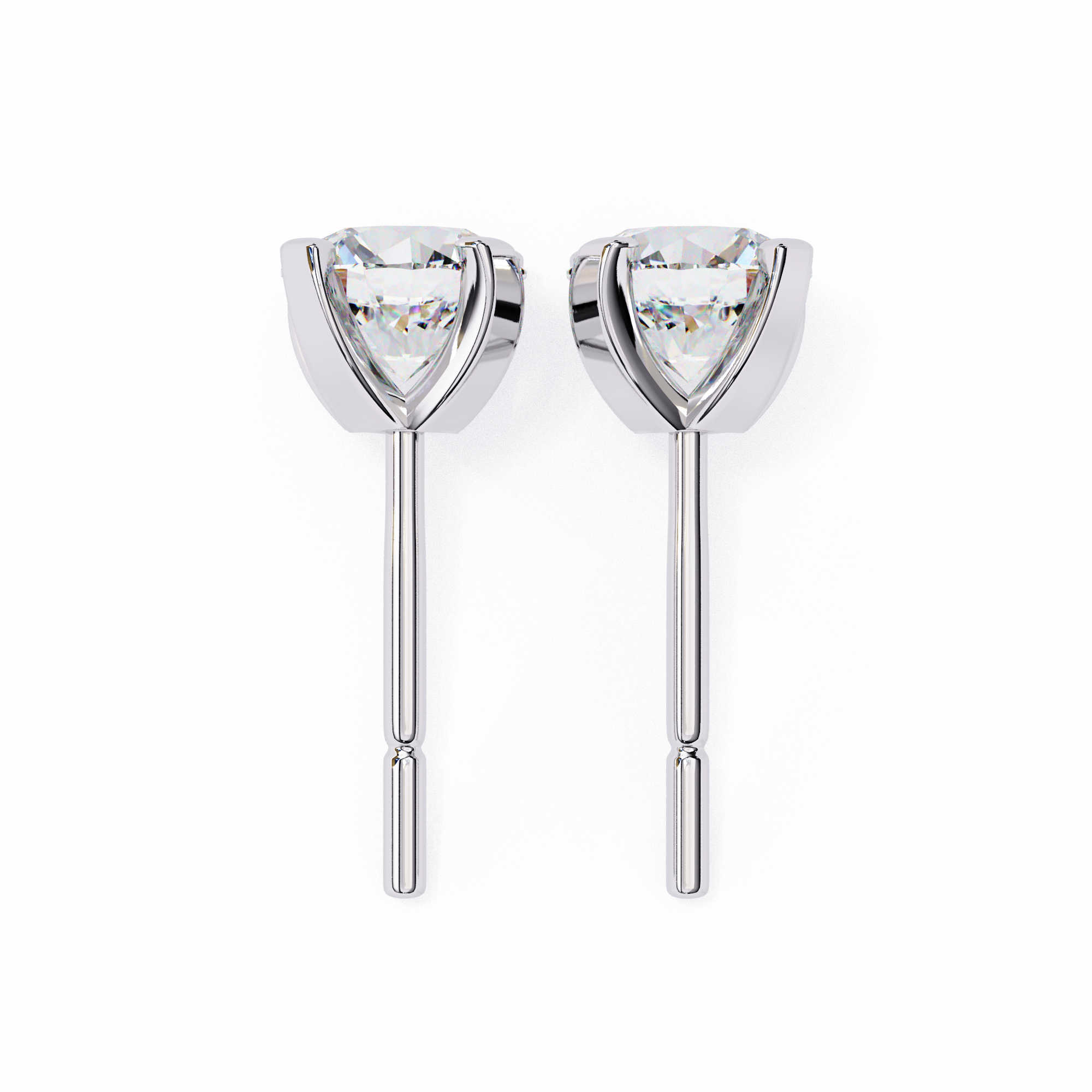 Eternal Spark–2.57 CT F Color VS2 Clarity Round Lab Grown Diamond Stud Earrings