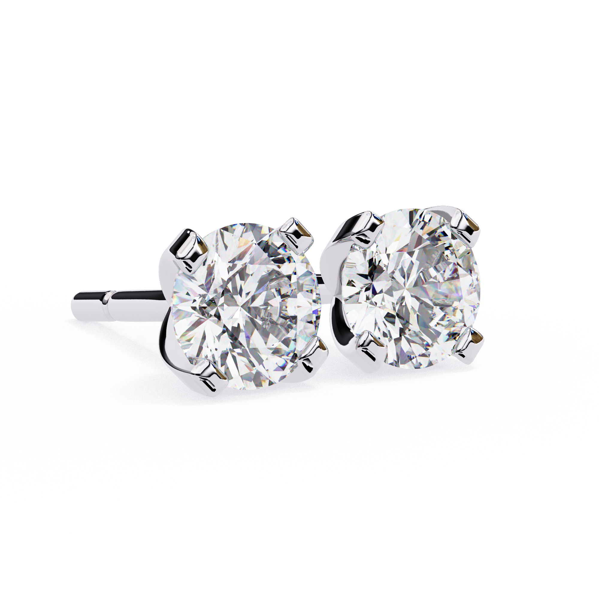 Eternal Spark–2.57 CT F Color VS2 Clarity Round Lab Grown Diamond Stud Earrings