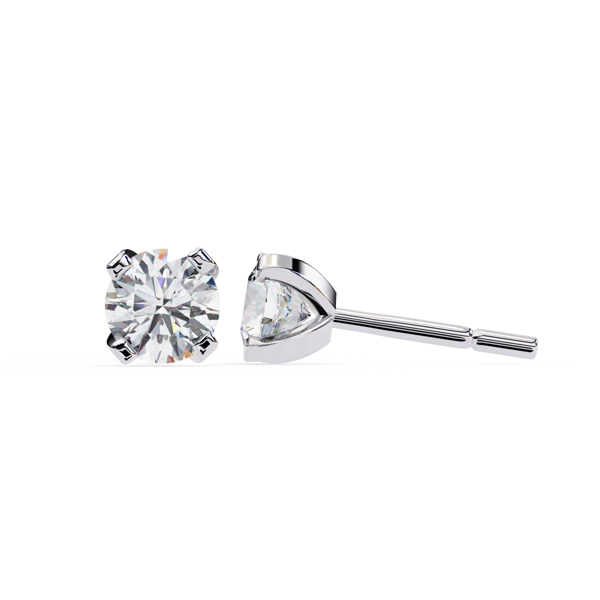 Eternal Spark–2.57 CT F Color VS2 Clarity Round Lab Grown Diamond Stud Earrings