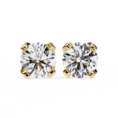 Solitairekart 2.57ct Round Brilliant-Cut Natural Diamond Stud Earrings-H Color, VS1 Clarity