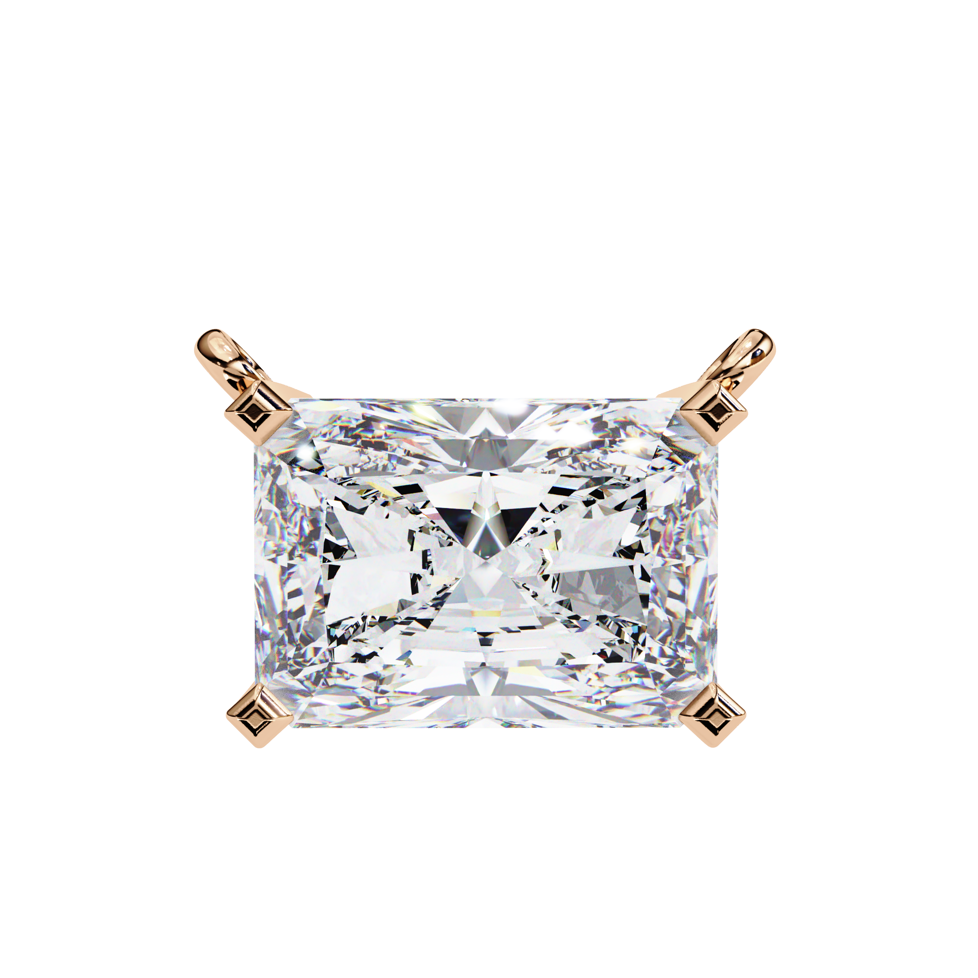 Solitairekart 1.95ct Horizontal Radiant-Cut Natural Diamond Solitaire Pendant-H Color, VS1 Clarity