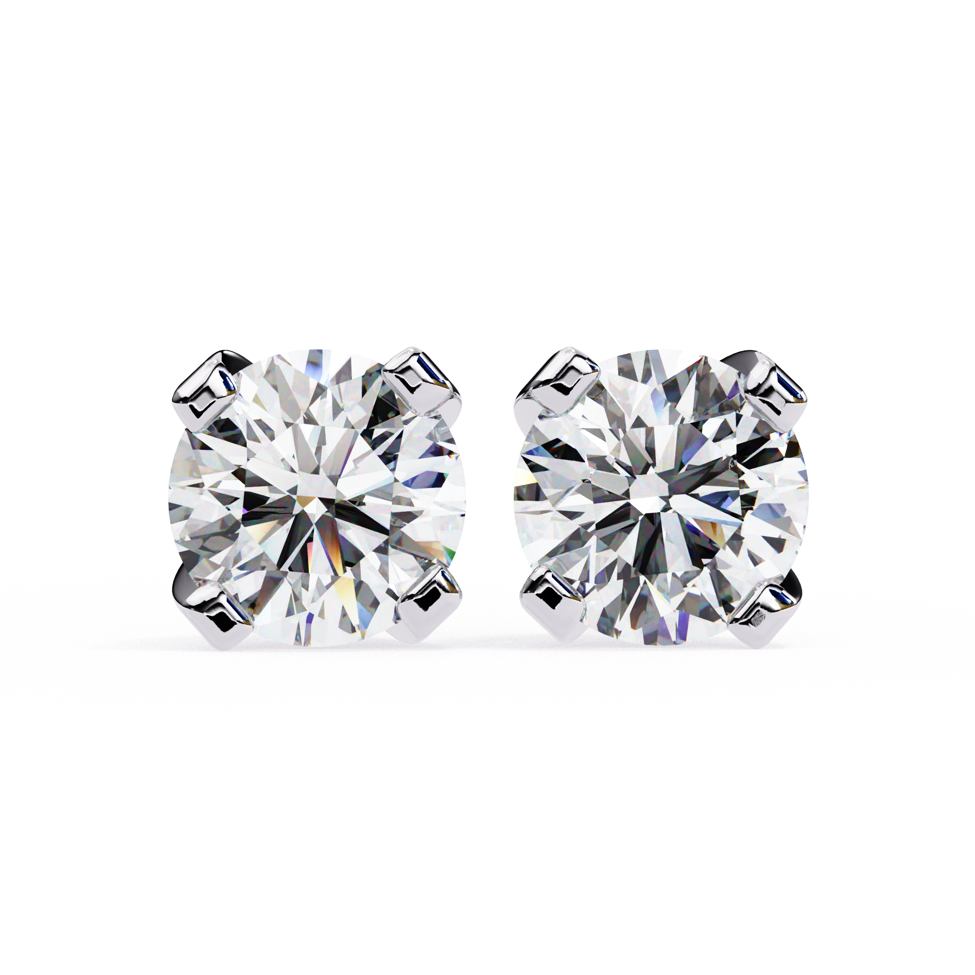 Eternal Spark–2.57 CT F Color VS2 Clarity Round Lab Grown Diamond Stud Earrings