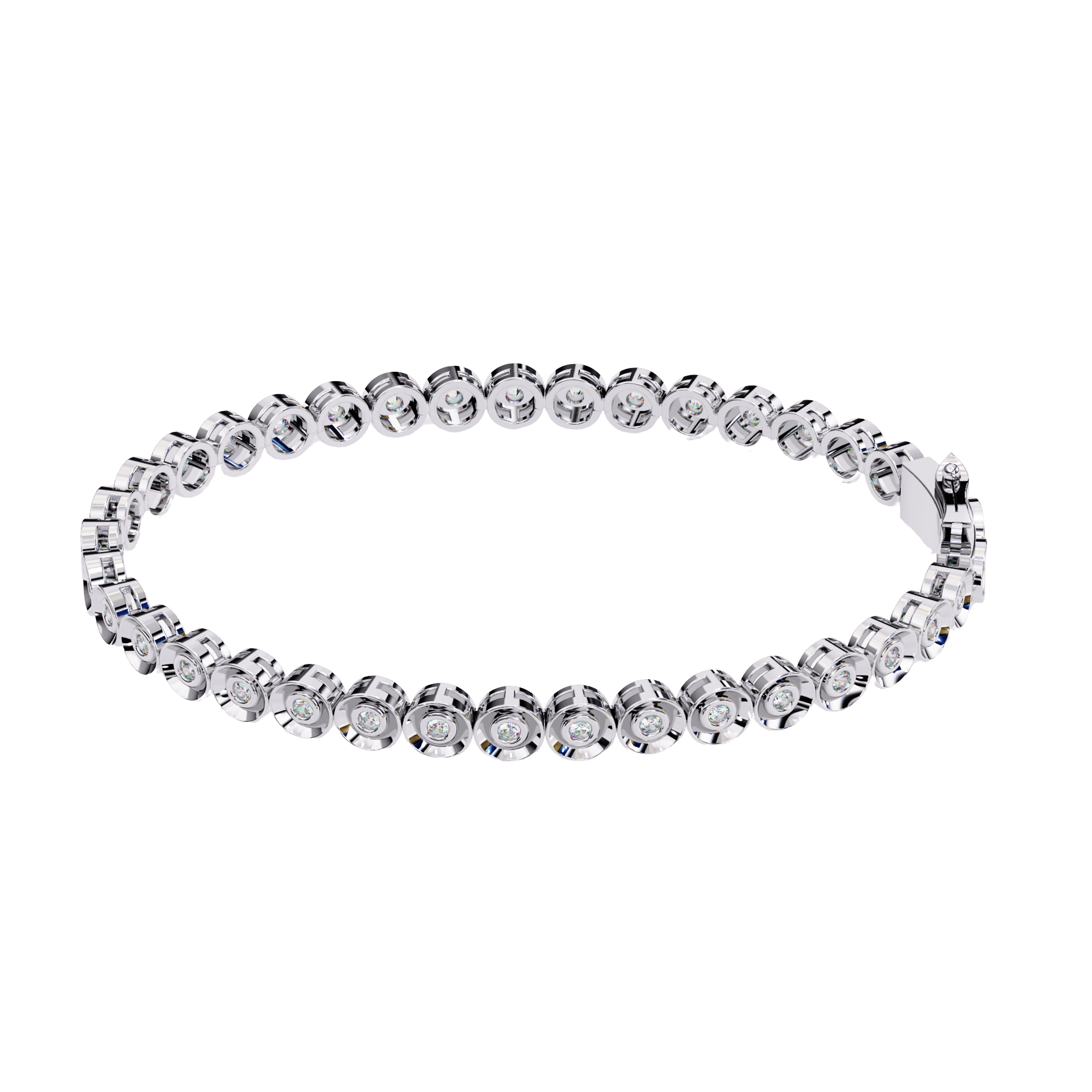 Solitairekart 0.59ct Round Cut Natural Diamond Bracelet-HI Color. VS-SI Clarity