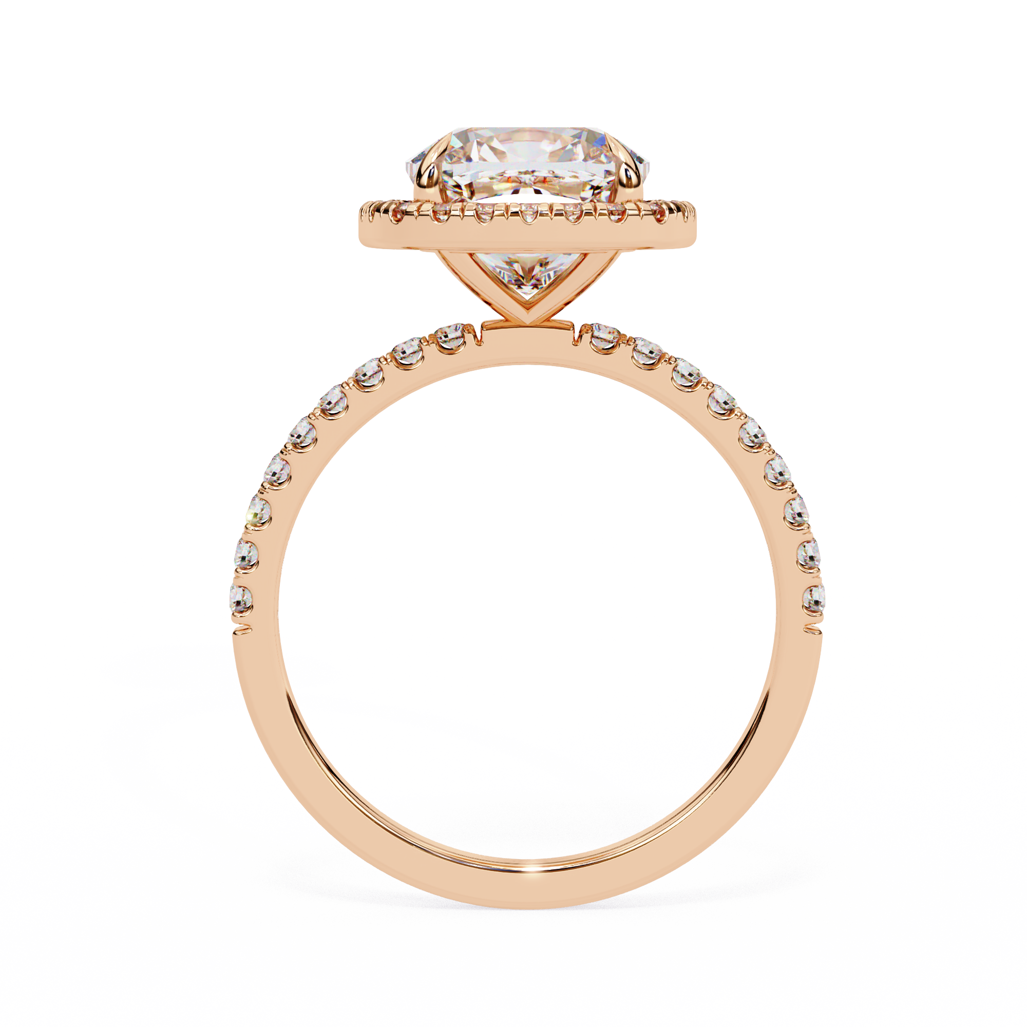2.09 Carat Cushion Cut Lab Grown Diamond Halo Engagement Ring