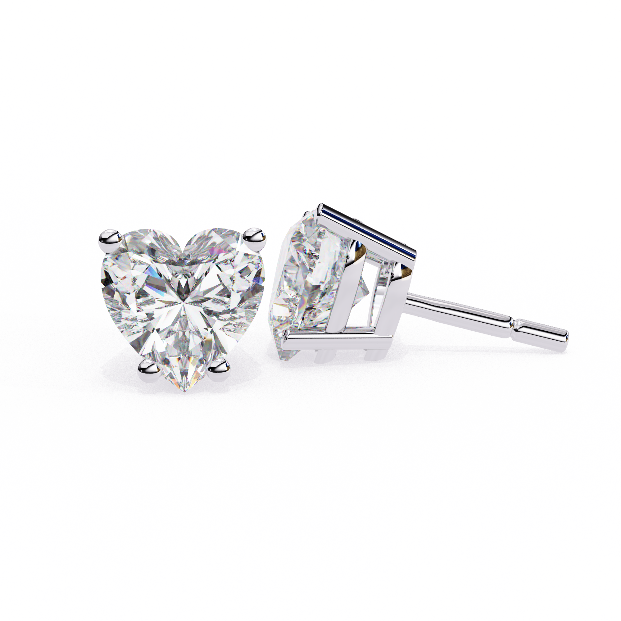 Solitairekart 2.43ct Heart-Cut Diamond Earrings