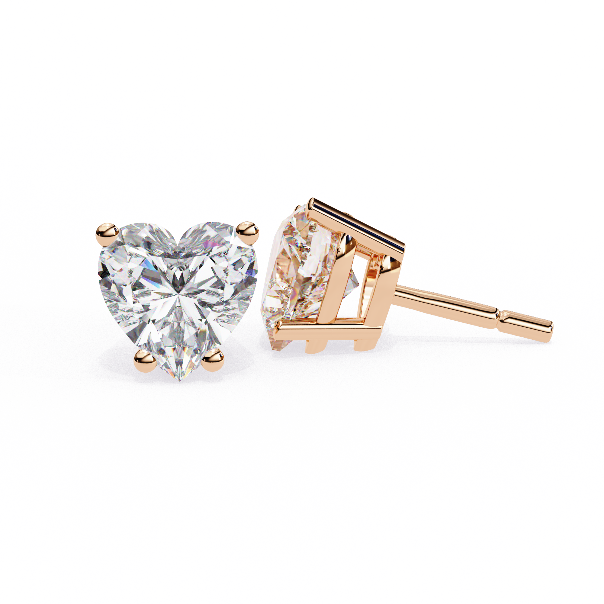 Solitairekart 2.43ct Heart-Cut Diamond Earrings