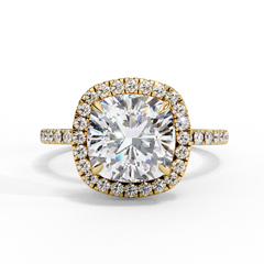 2.09 Carat Cushion Cut Lab Grown Diamond Halo Engagement Ring