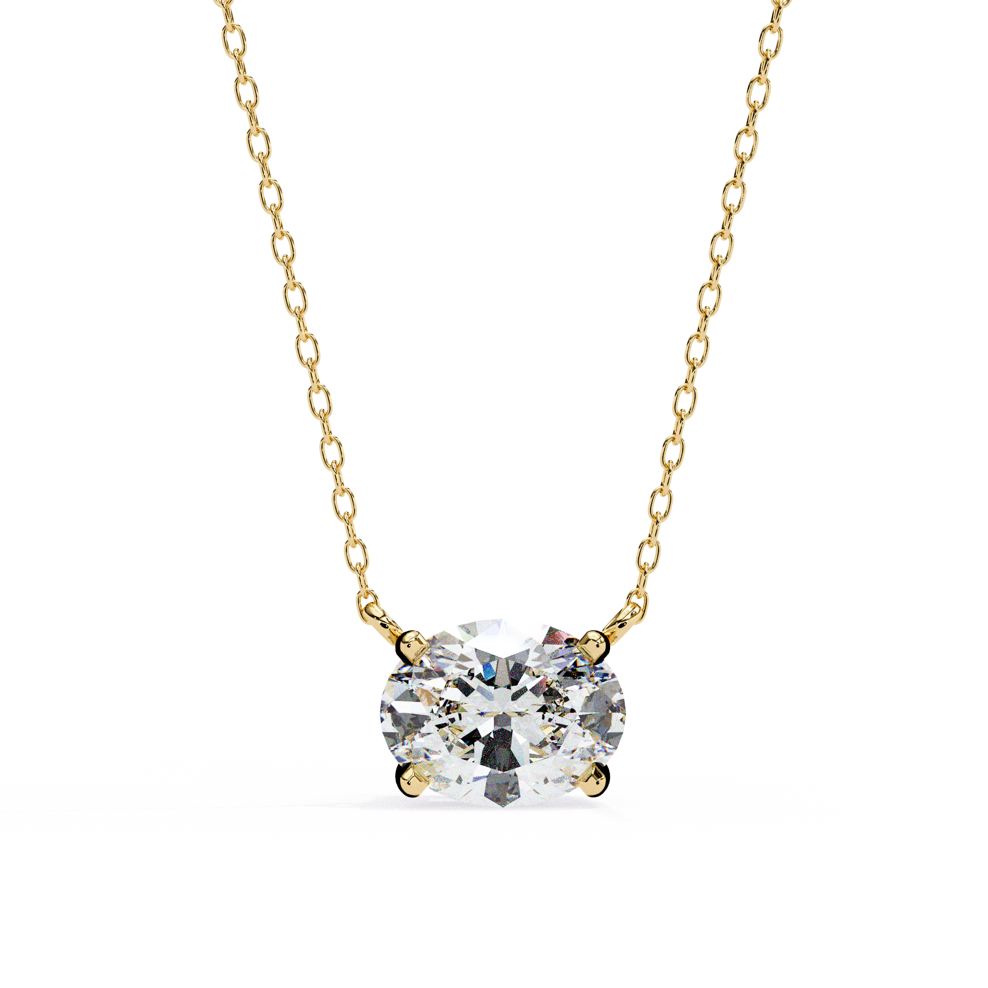 1.66 Carat Oval Shape Lab-Grown Diamond Pendant Necklace – F Color VS1 Clarity