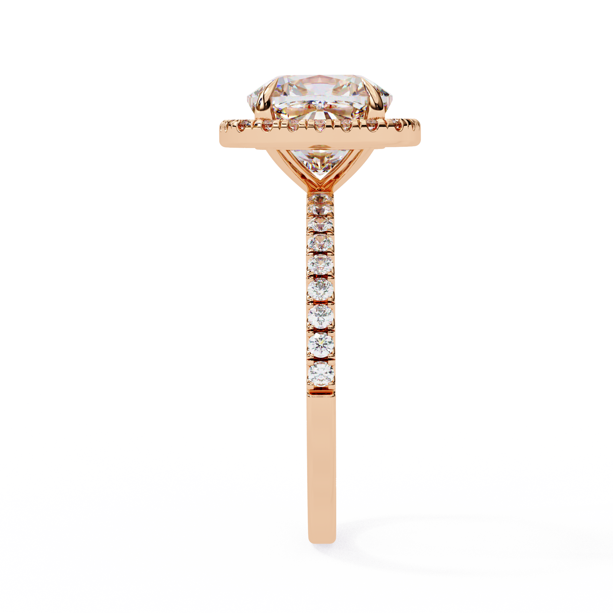2.09 Carat Cushion Cut Lab Grown Diamond Halo Engagement Ring