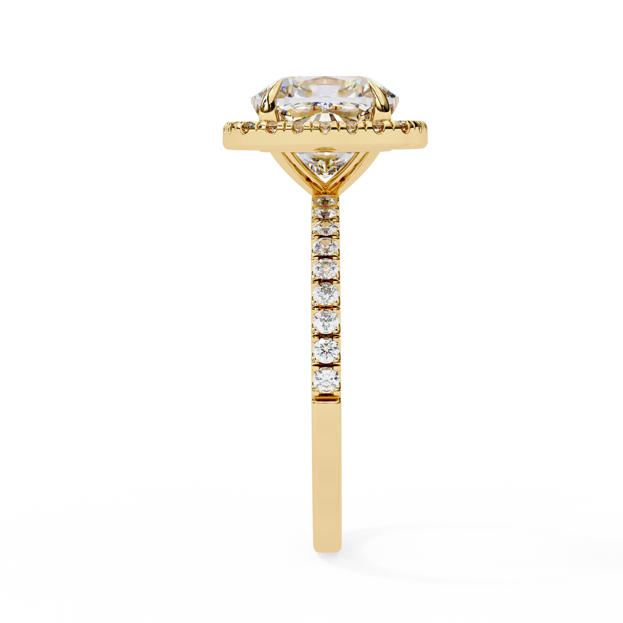2.09 Carat Cushion Cut Lab Grown Diamond Halo Engagement Ring