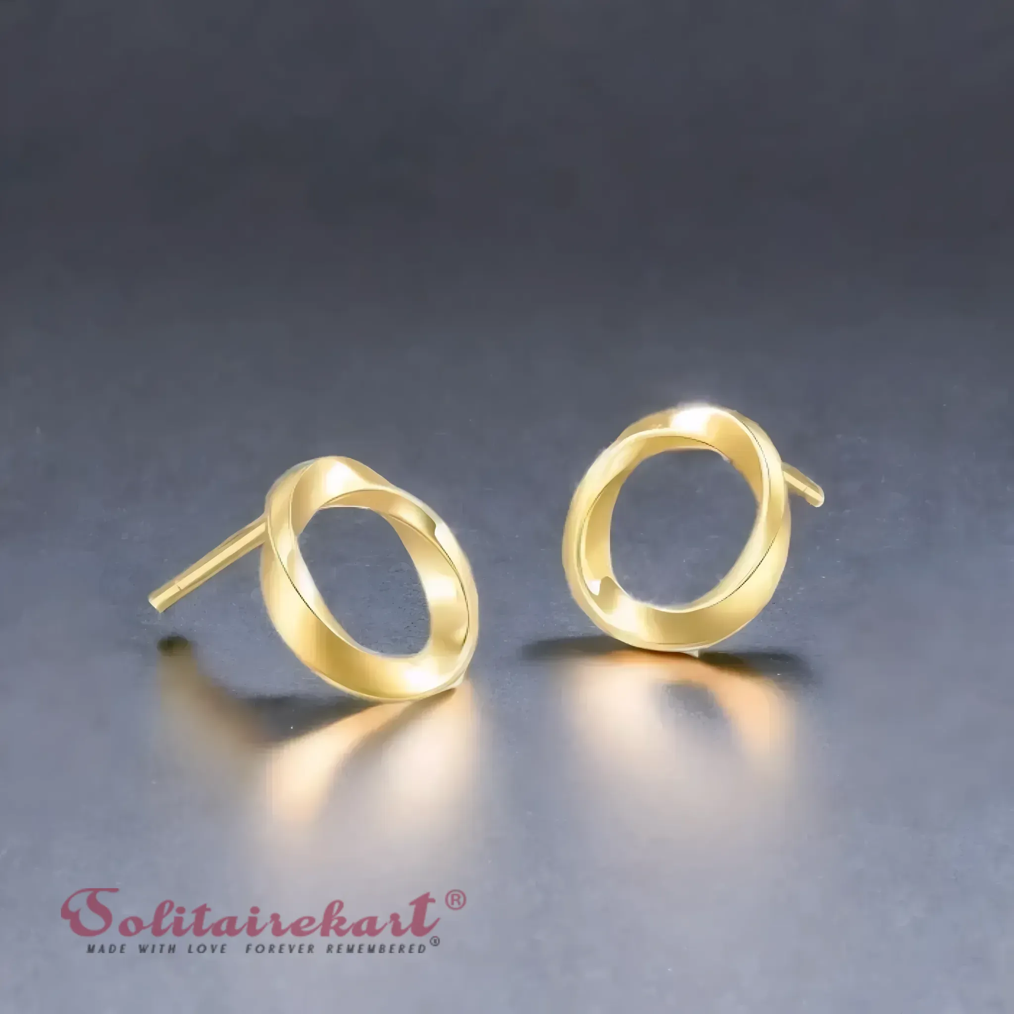 14K Gold 3.18grm Twist Circle Stud