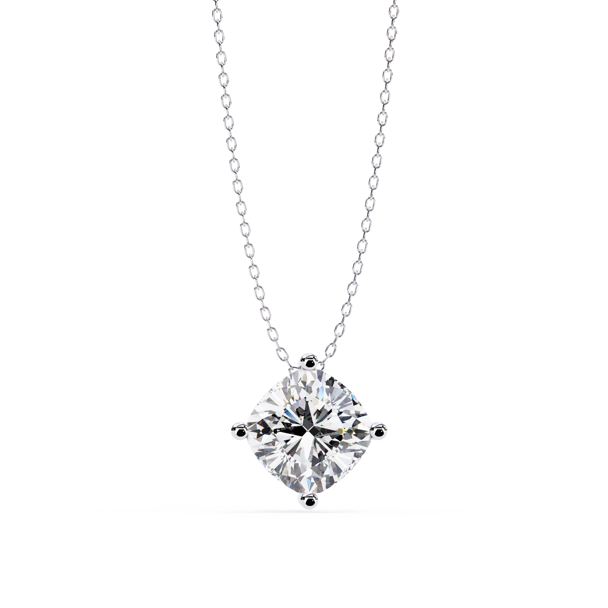 2.32 Carat Cushion Cut Lab-Grown Diamond Pendant Necklace – E Color VS2 Clarity