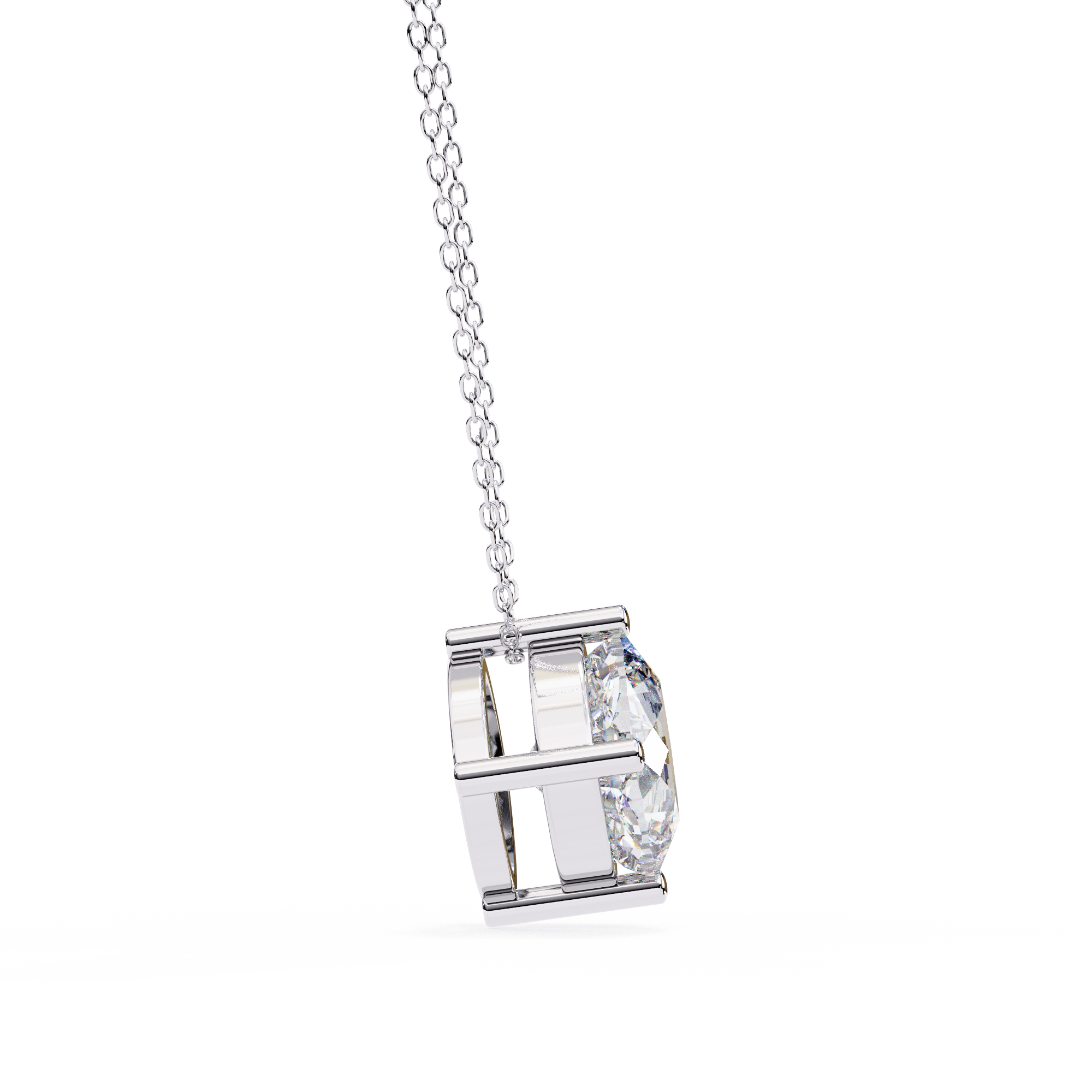 2.32 Carat Cushion Cut Lab-Grown Diamond Pendant Necklace – E Color VS2 Clarity
