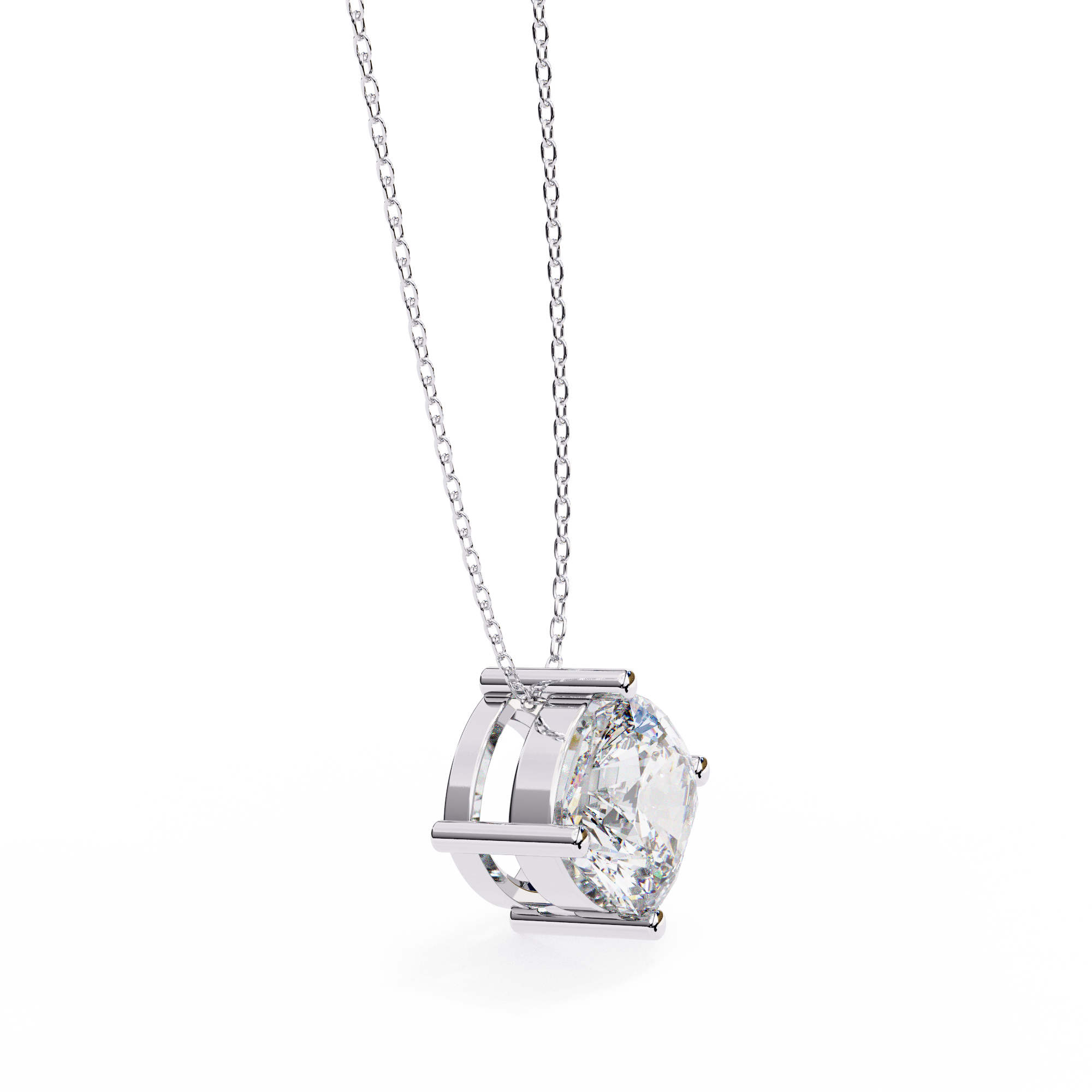 2.32 Carat Cushion Cut Lab-Grown Diamond Pendant Necklace – E Color VS2 Clarity