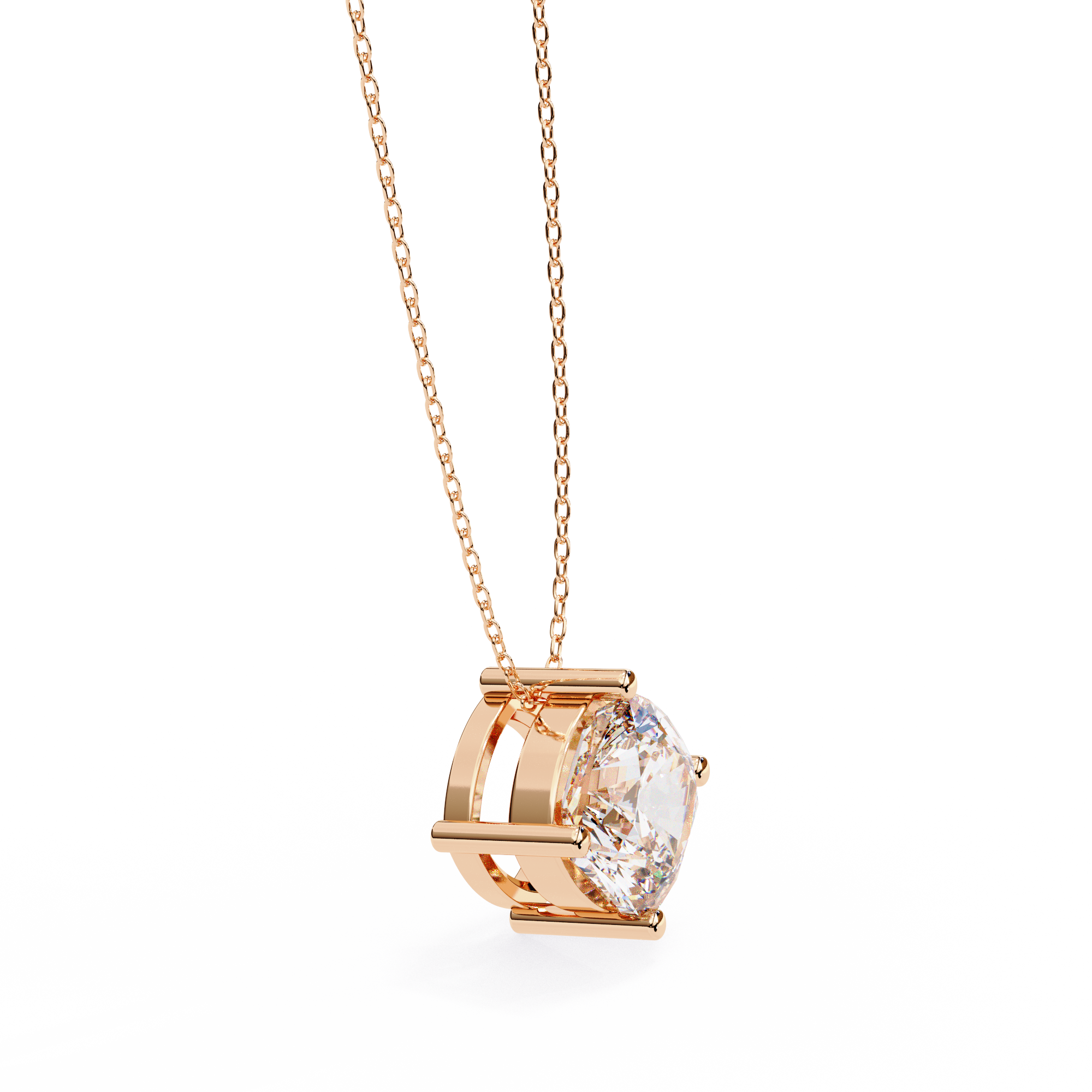2.32 Carat Cushion Cut Lab-Grown Diamond Pendant Necklace – E Color VS2 Clarity