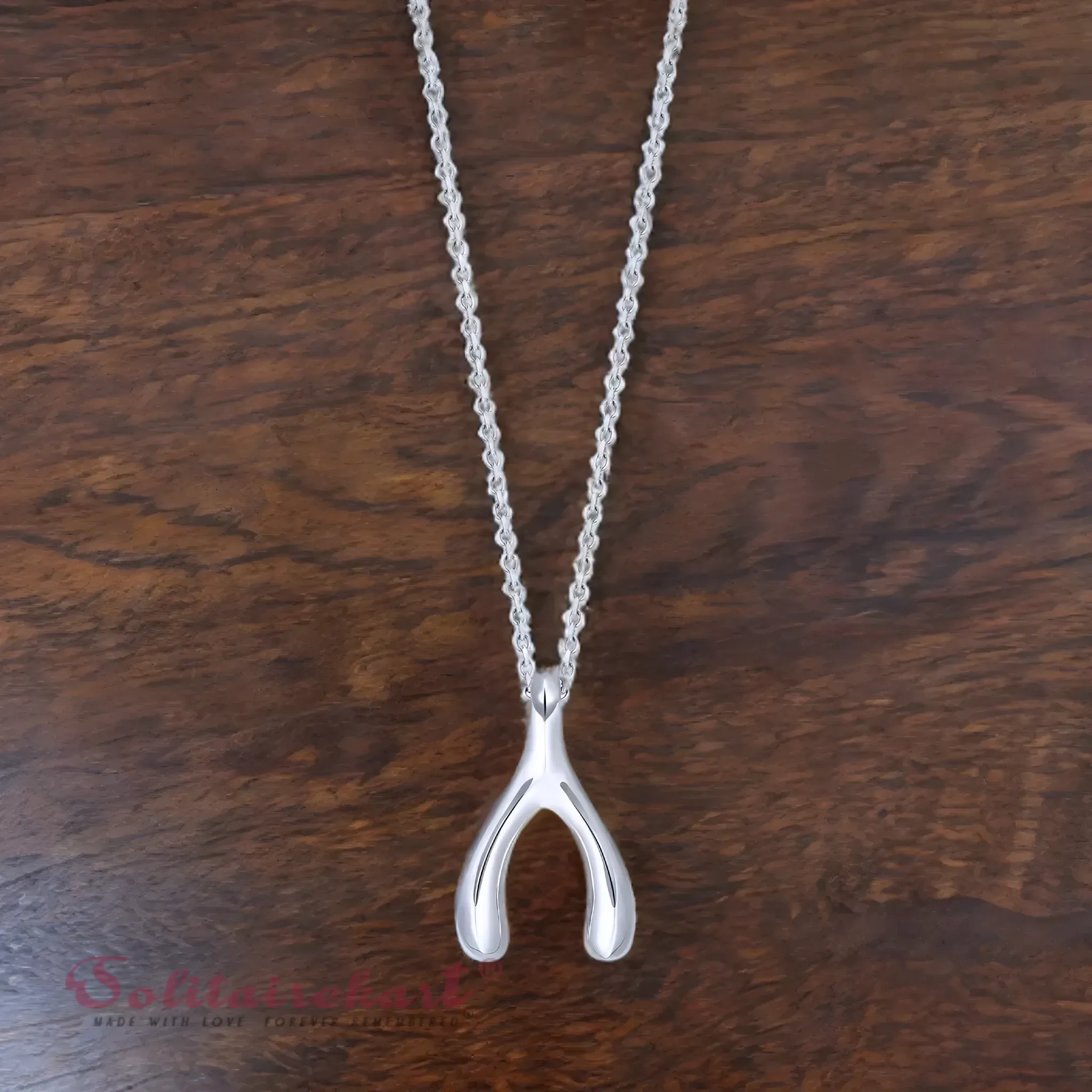 Solitairekart Wishbone Platinum Pendant 1.198gm Weight For Woman.