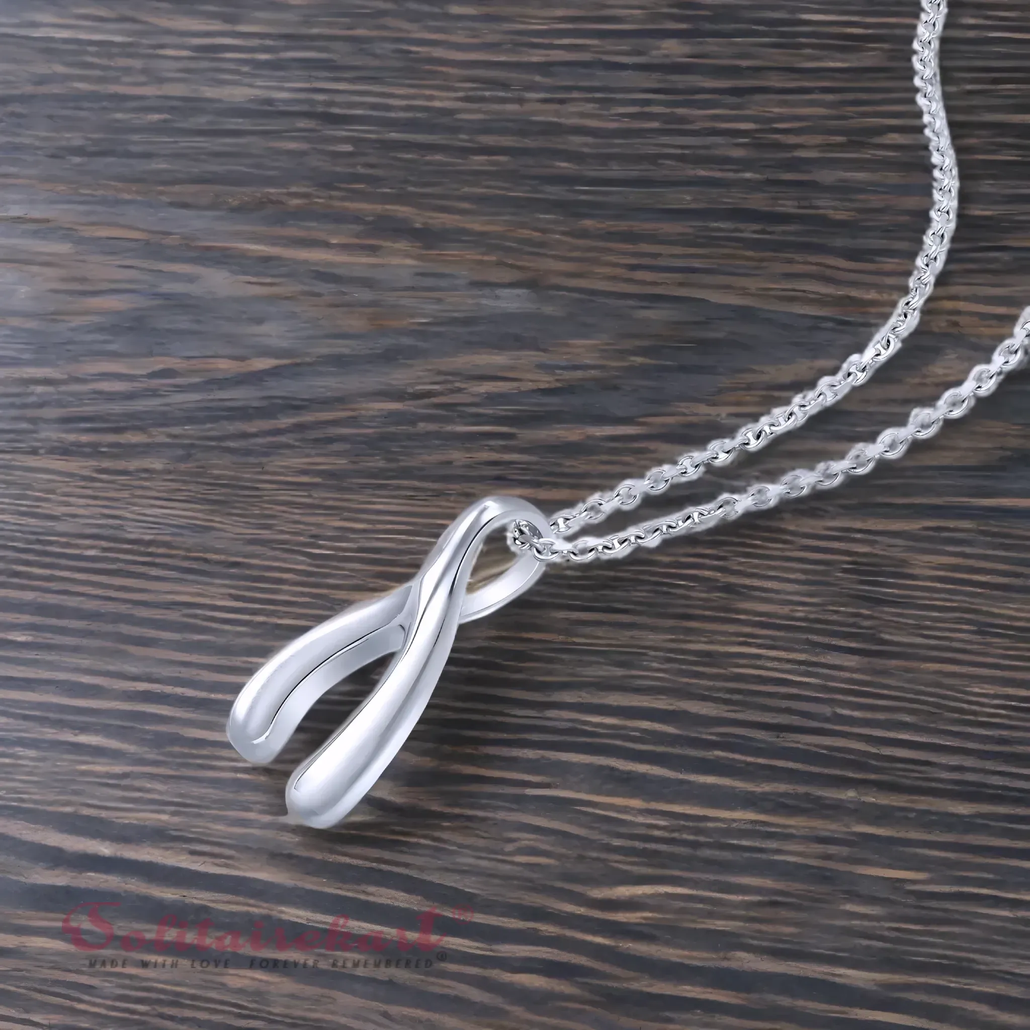 Solitairekart Wishbone Platinum Pendant 1.198gm Weight For Woman.