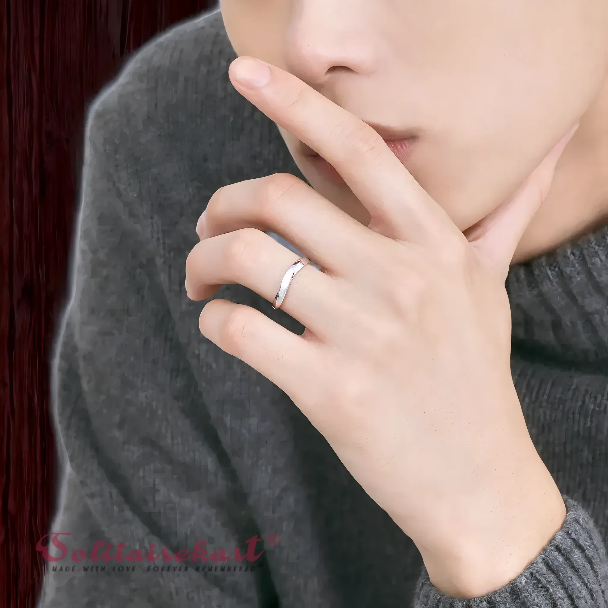 Solitairekart Platinum Band Ring 4.791gm Weight For Unisex.