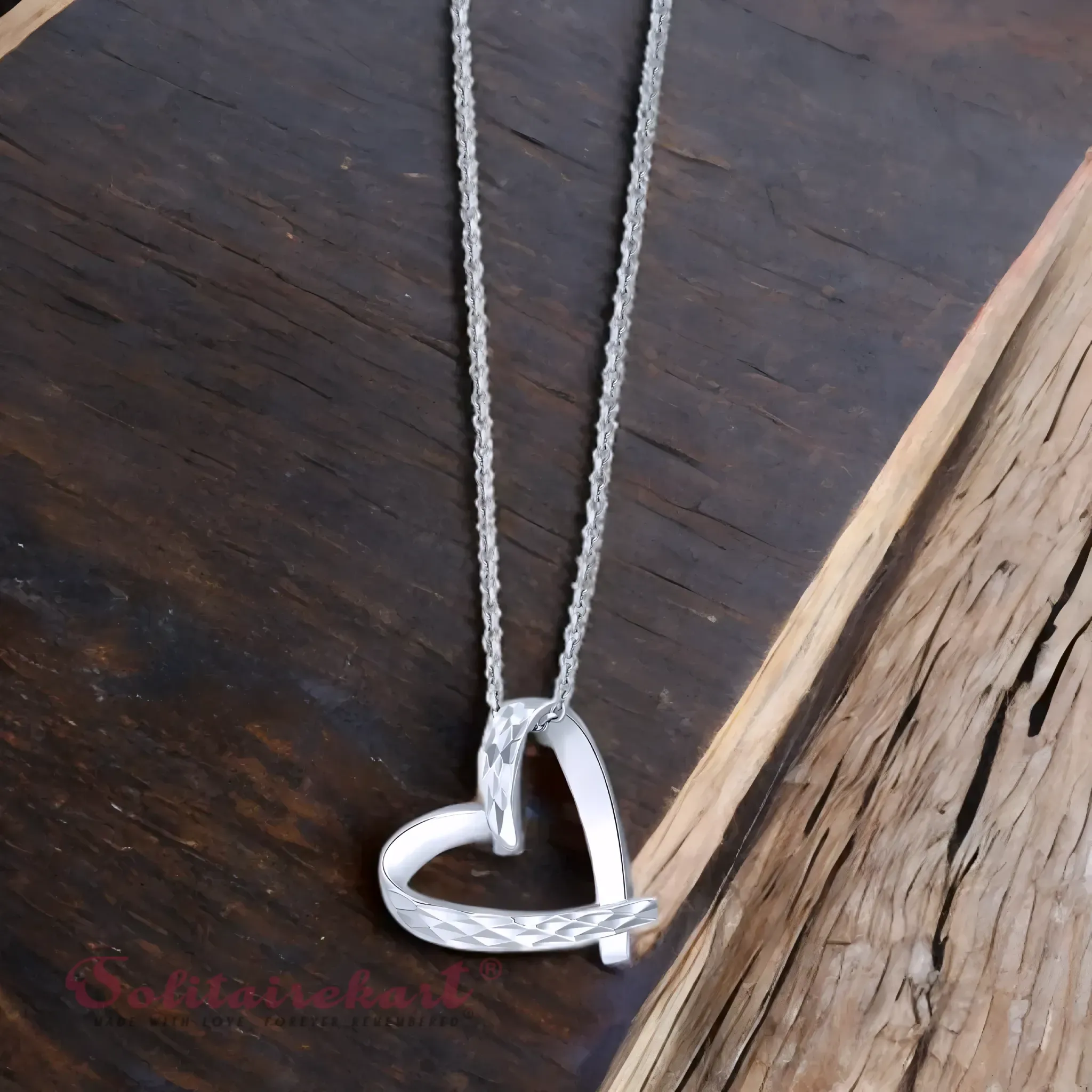 Solitairekart Resemble A Ribbon Platinum Pendant 1.497gm Weight For Woman.