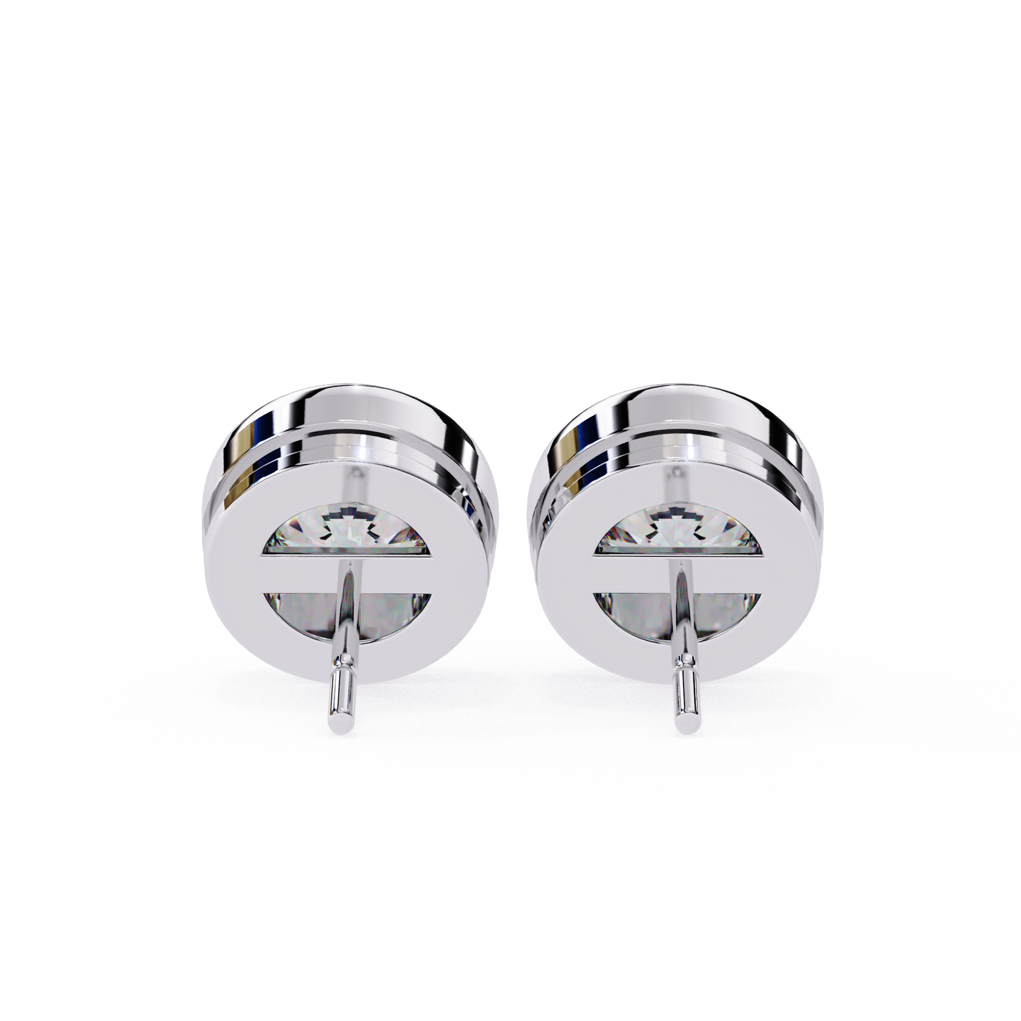 Signature Bezel 2.57ct F/VS1 Round Lab-Grown Diamond Stud Earrings