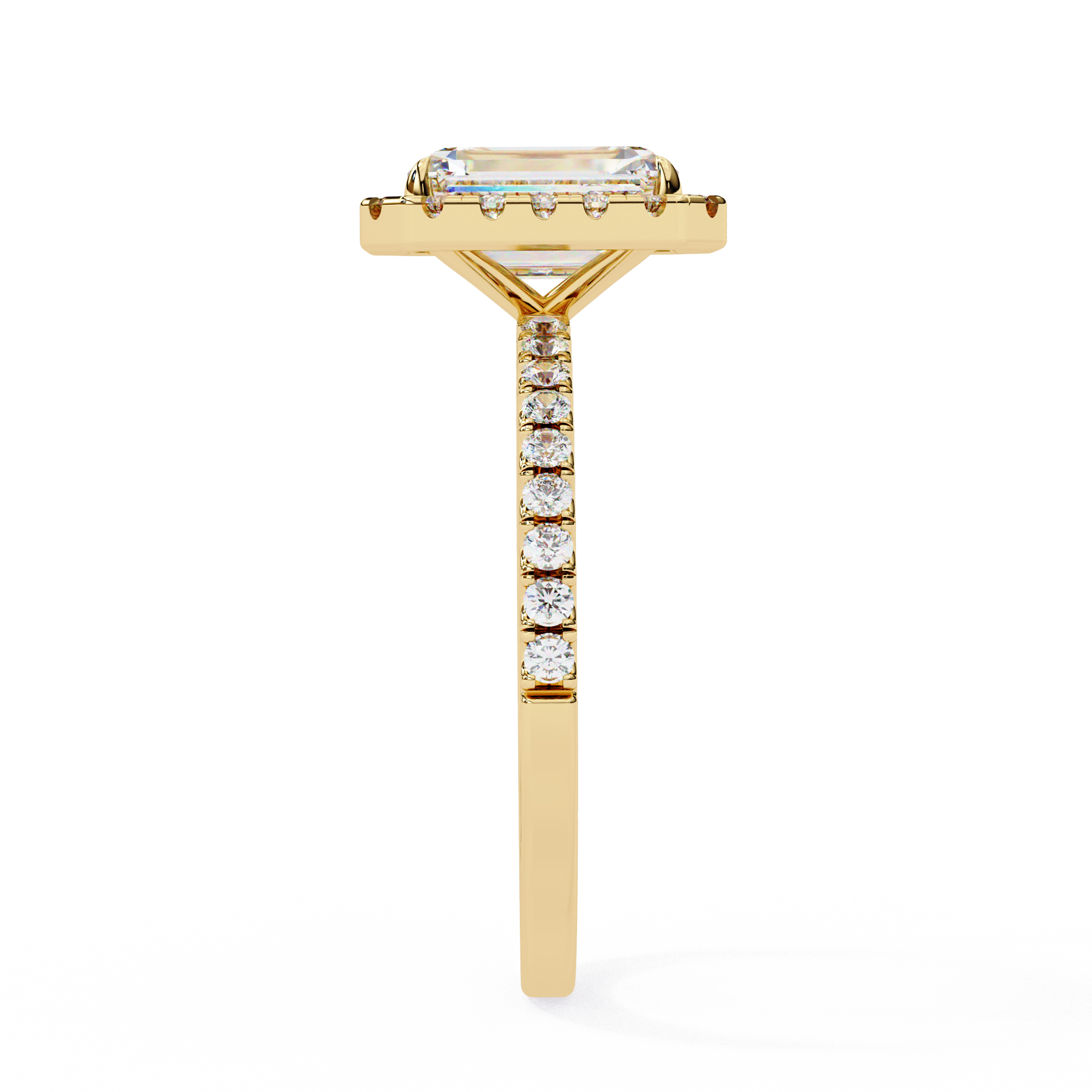 2.01 CT Emerald Cut Lab Diamond Halo Ring – Vintage Style