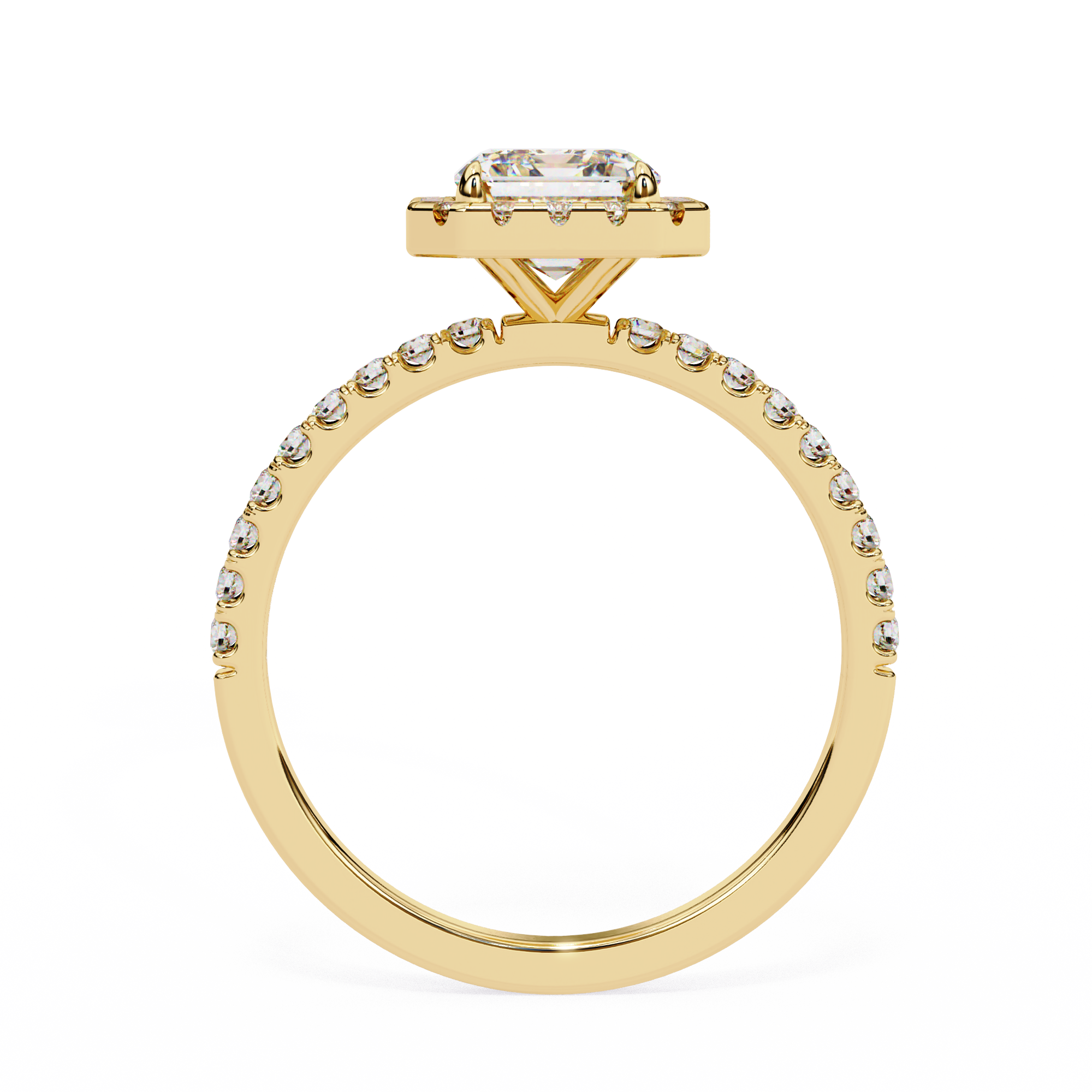 2.01 CT Emerald Cut Lab Diamond Halo Ring – Vintage Style