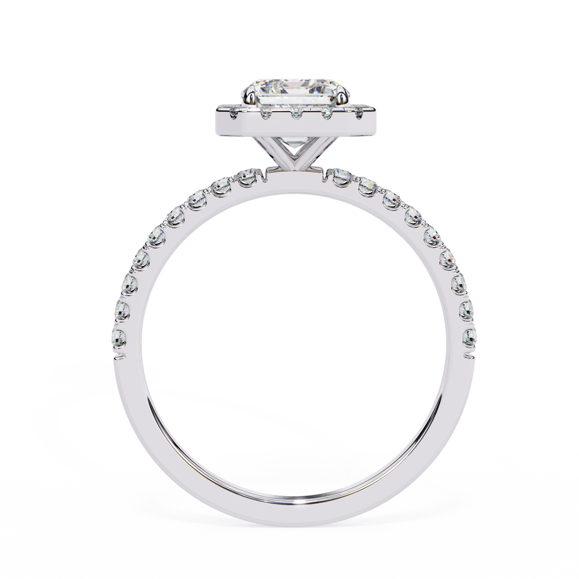 2.01 CT Emerald Cut Lab Diamond Halo Ring – Vintage Style