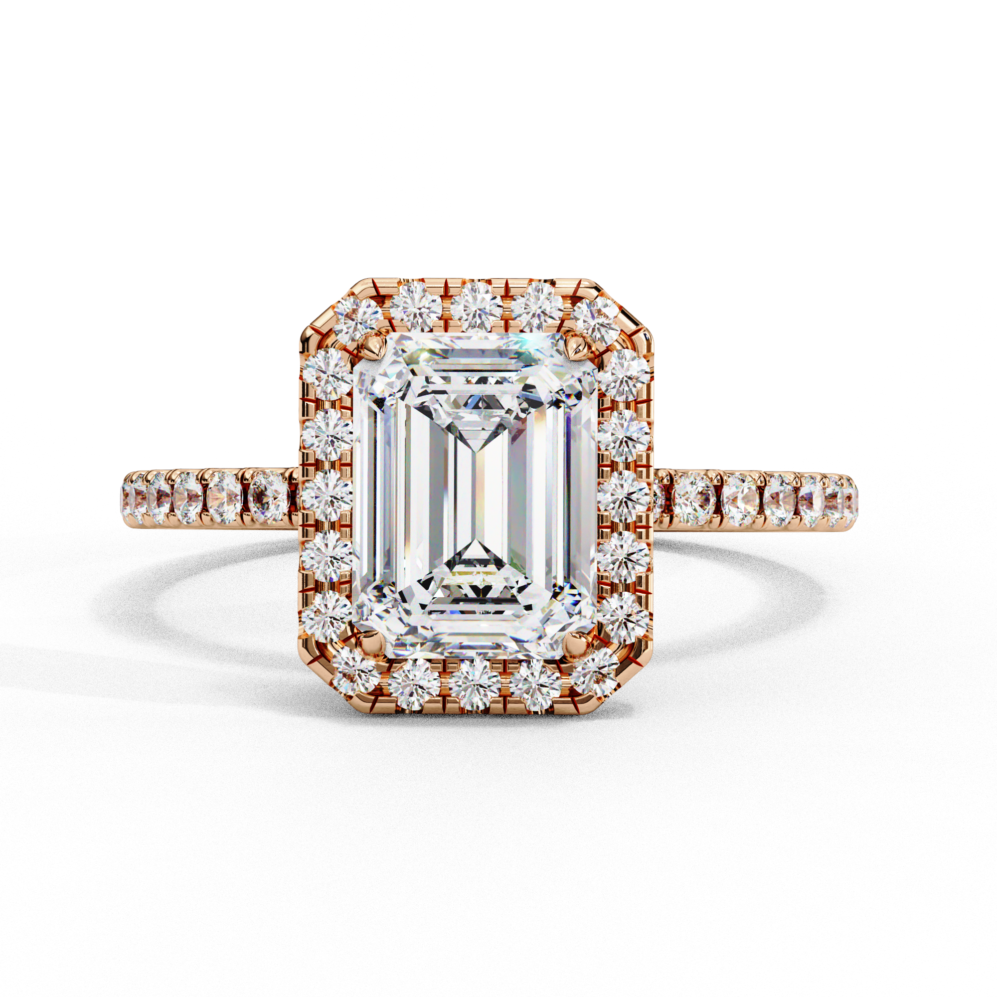 2.01 CT Emerald Cut Lab Diamond Halo Ring – Vintage Style