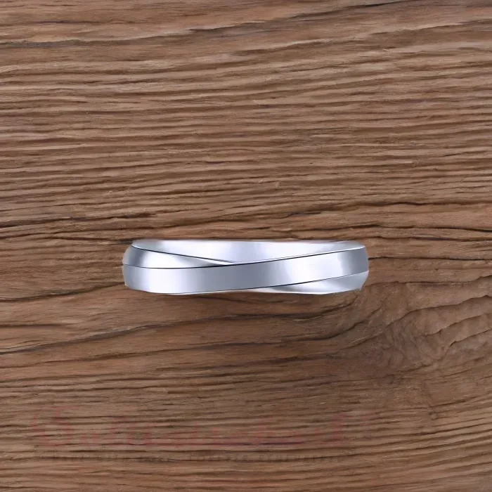 Solitairekart Platinum Cross Style Band Ring 3.518gm For Unisex.