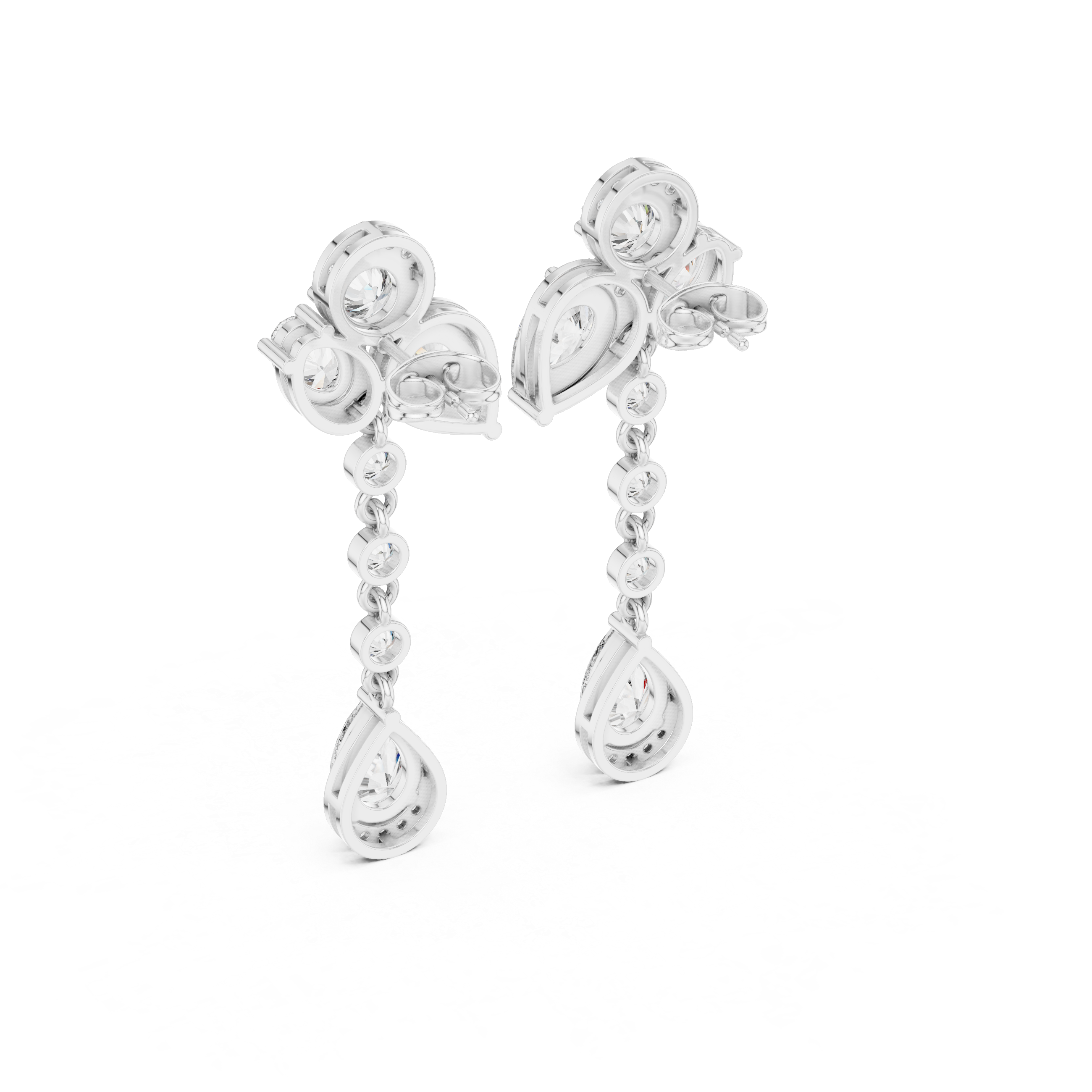 5.568ct Natural Diamond Multi-Shape Dangle Earrings – J Color, SI1 Clarity