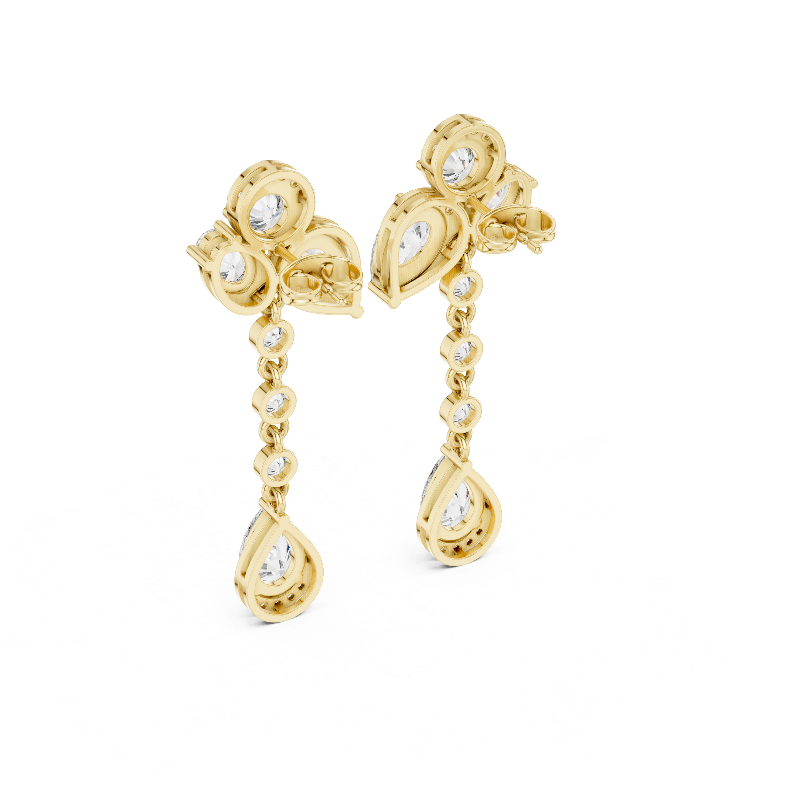 5.568ct Natural Diamond Multi-Shape Dangle Earrings – J Color, SI1 Clarity