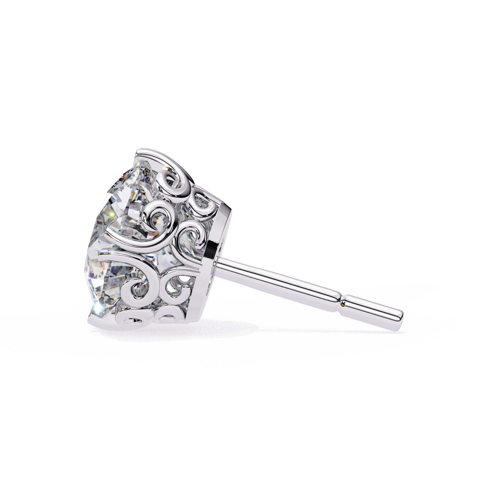 Pure Brilliance 2.57 Carat E Color VVS2 Round Lab Grown Diamond Stud Earrings