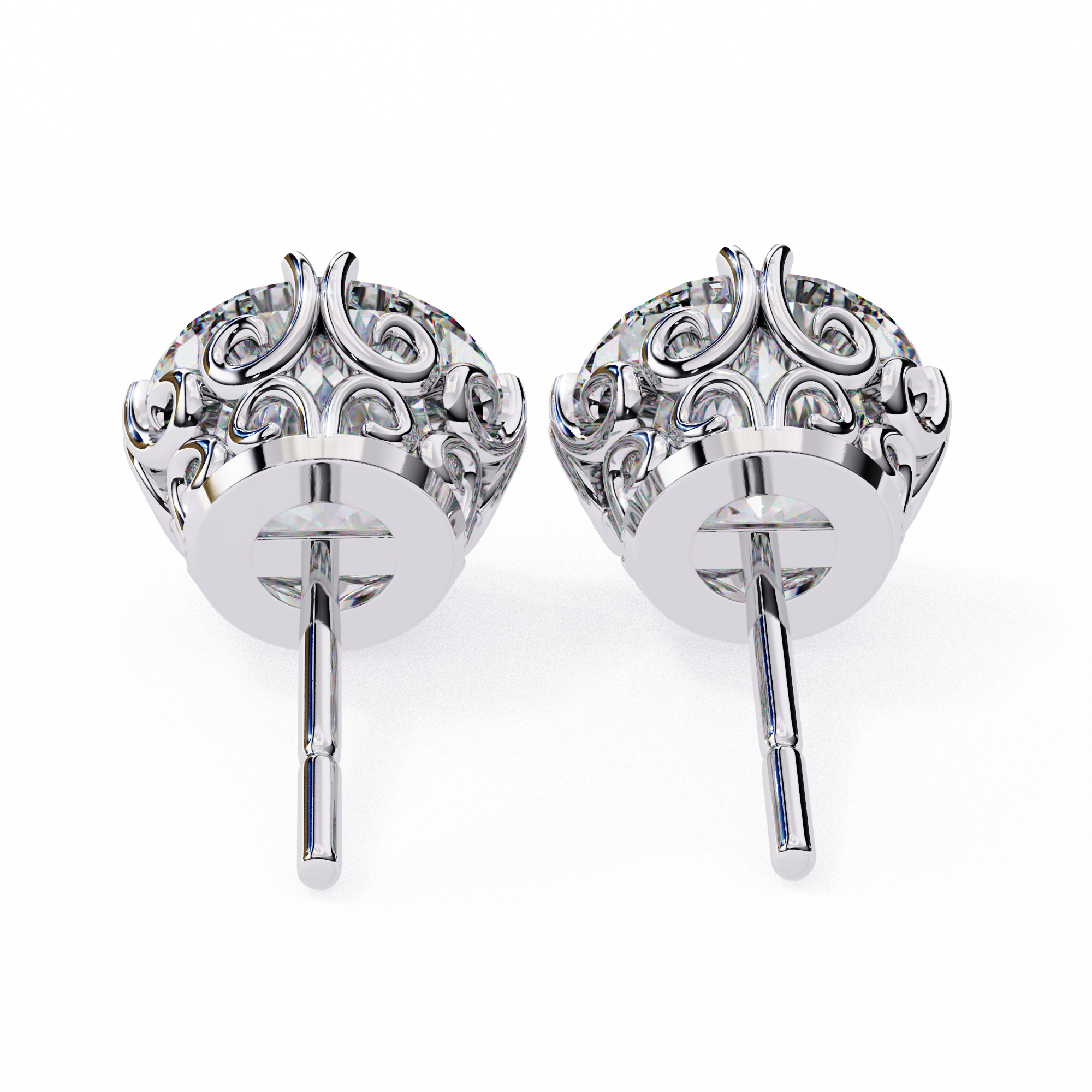 2.57ct Round Diamond Stud Earrings – Solitairekart