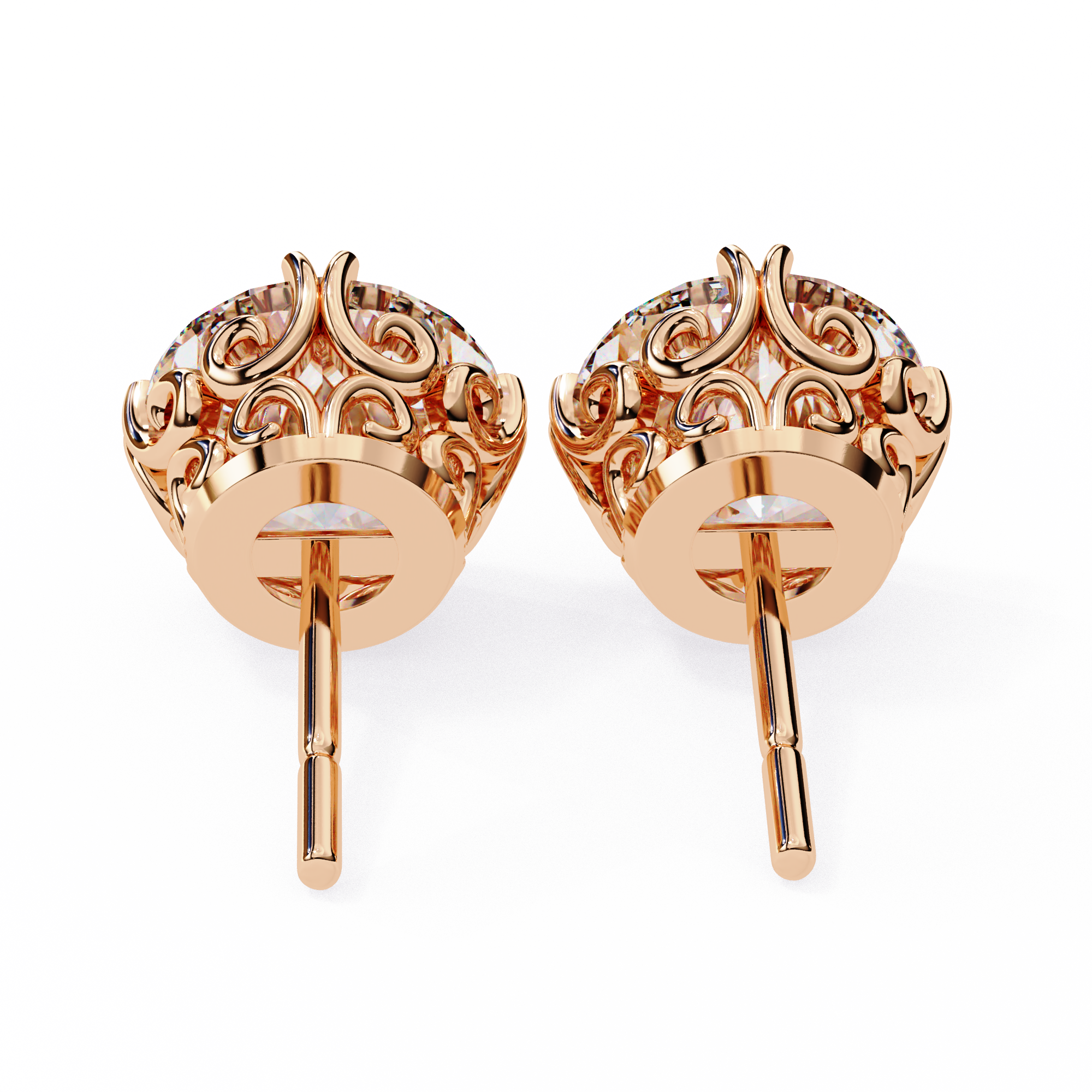 2.57ct Round Diamond Stud Earrings – Solitairekart