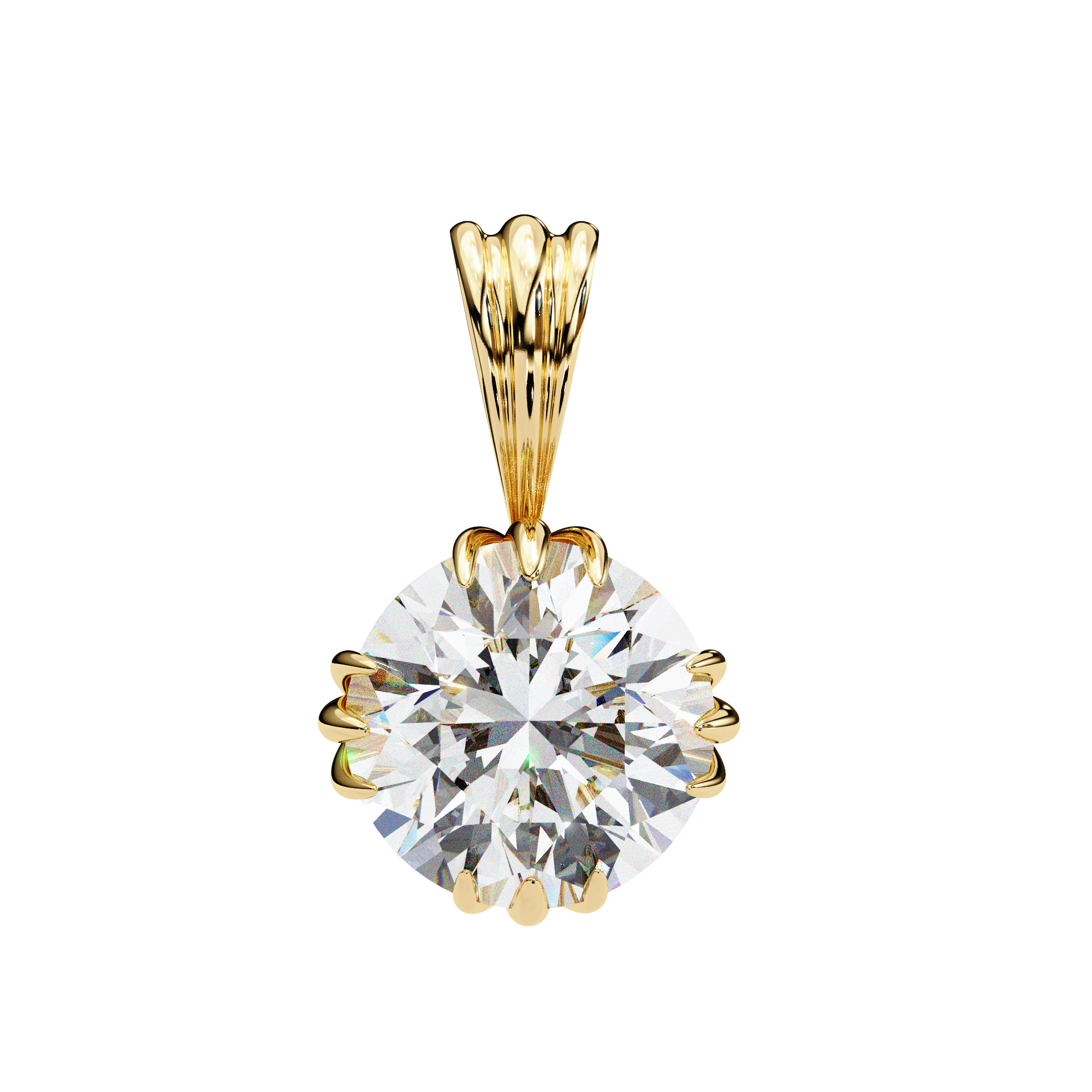 2.04 Carat Round Shape Lab-Grown Diamond Pendant Necklace – E Color VVS2 Clarity