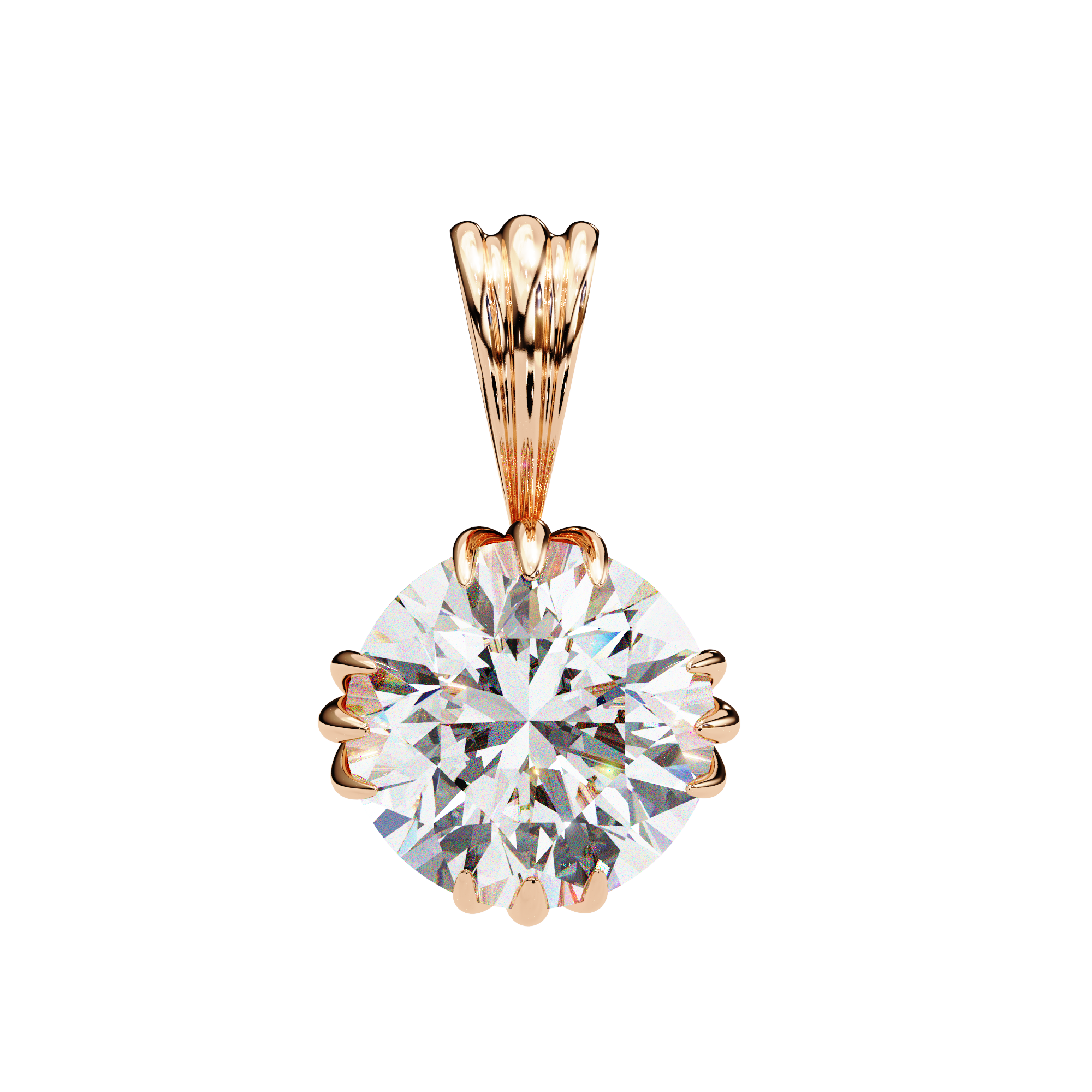 2.04 Carat Round Shape Lab-Grown Diamond Pendant Necklace – E Color VVS2 Clarity